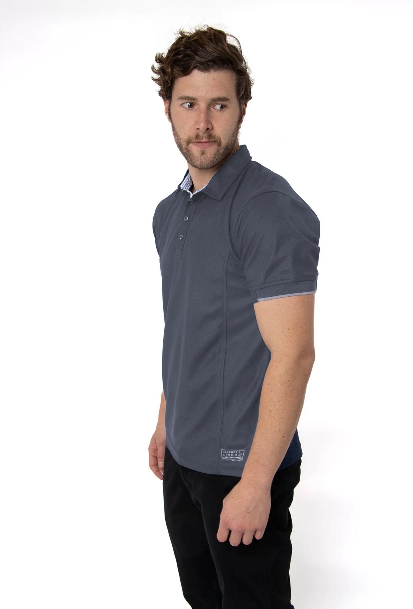 PLAYERA POLO SUSTENTABLE BILBAO HOMBRE #Color_Gris