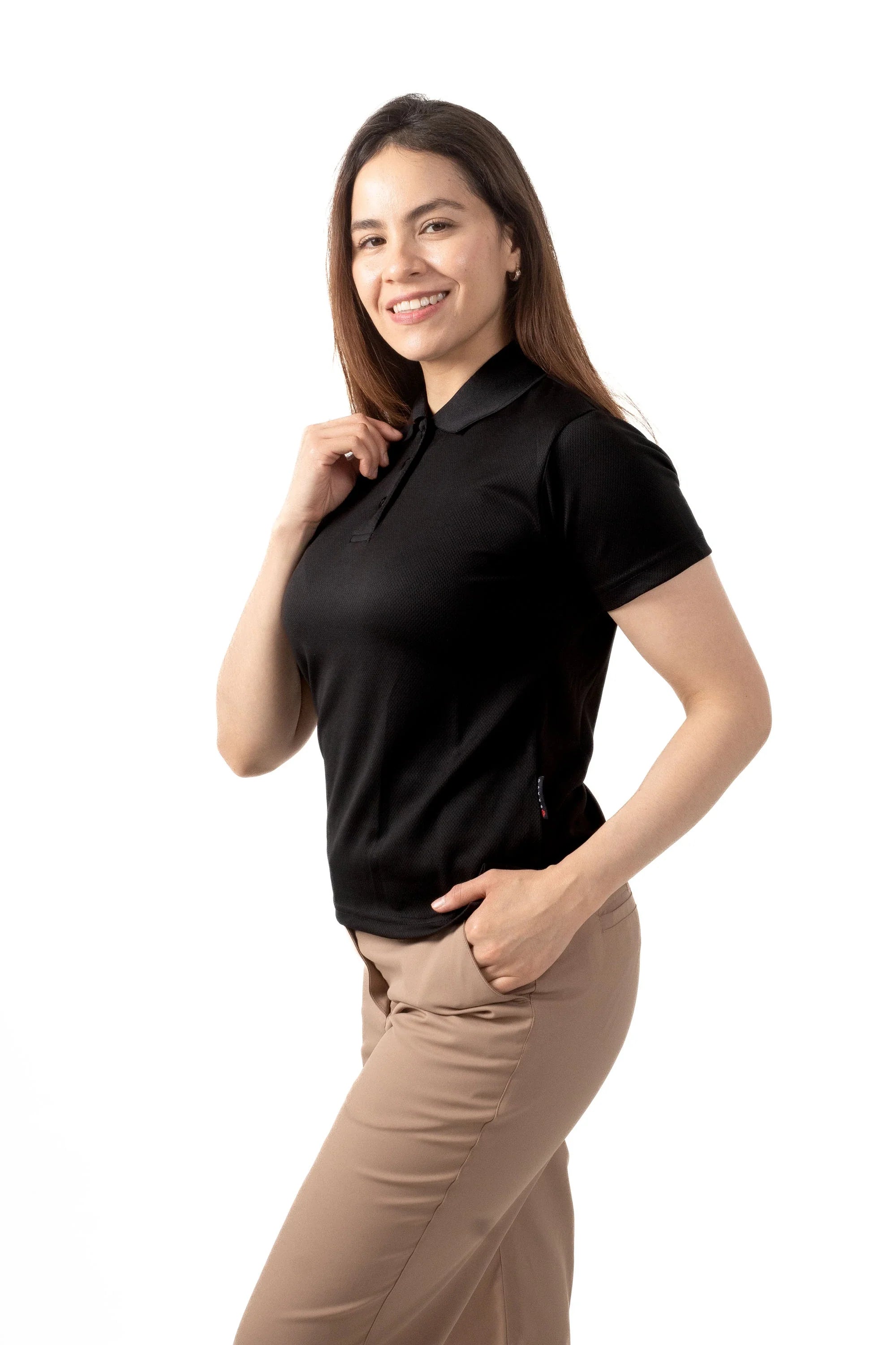 PLAYERA POLO CARACAS DAMA #Color_Negro