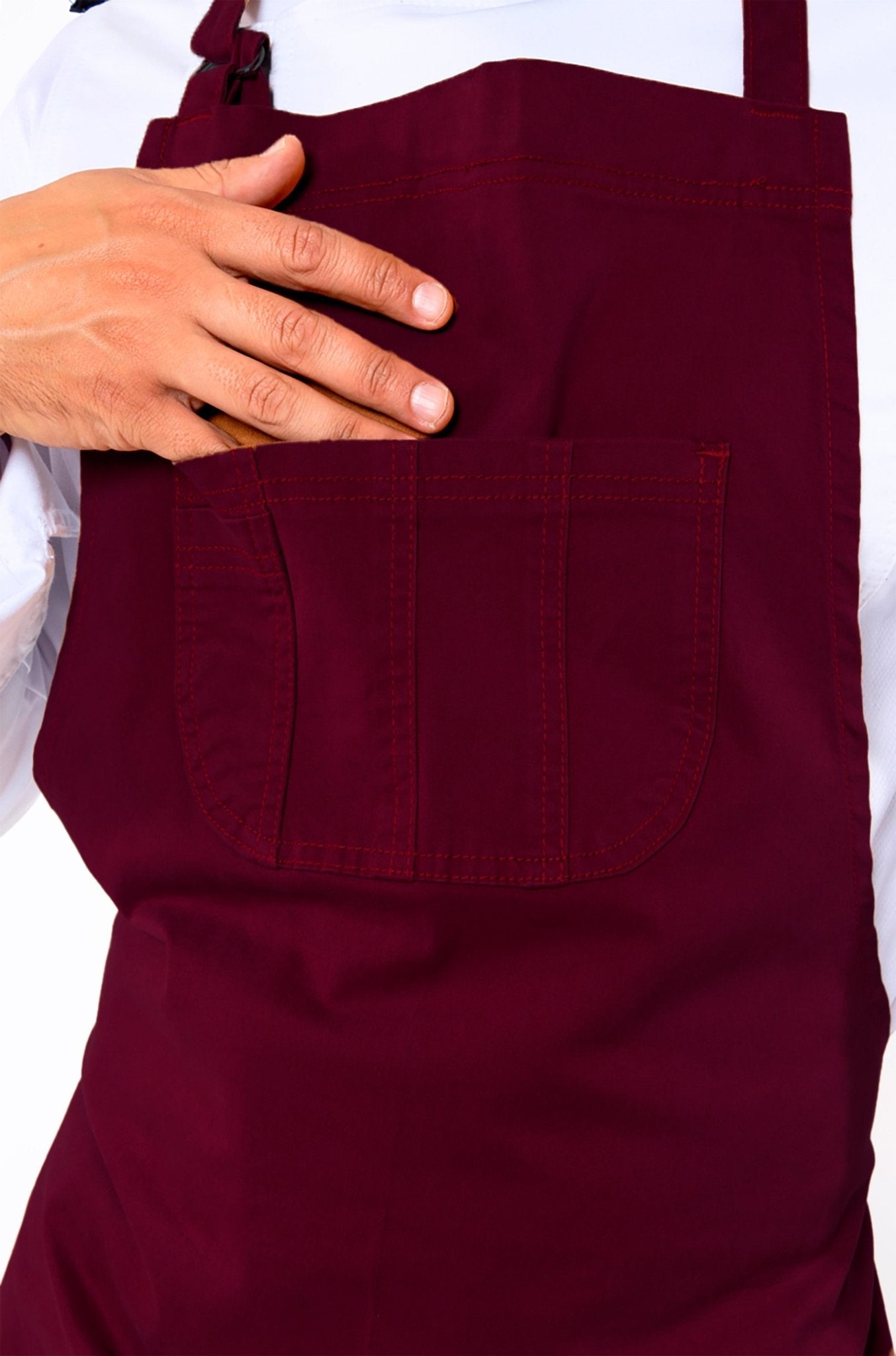 MANDIL DE GABARDINA VERONA #Color_Vino