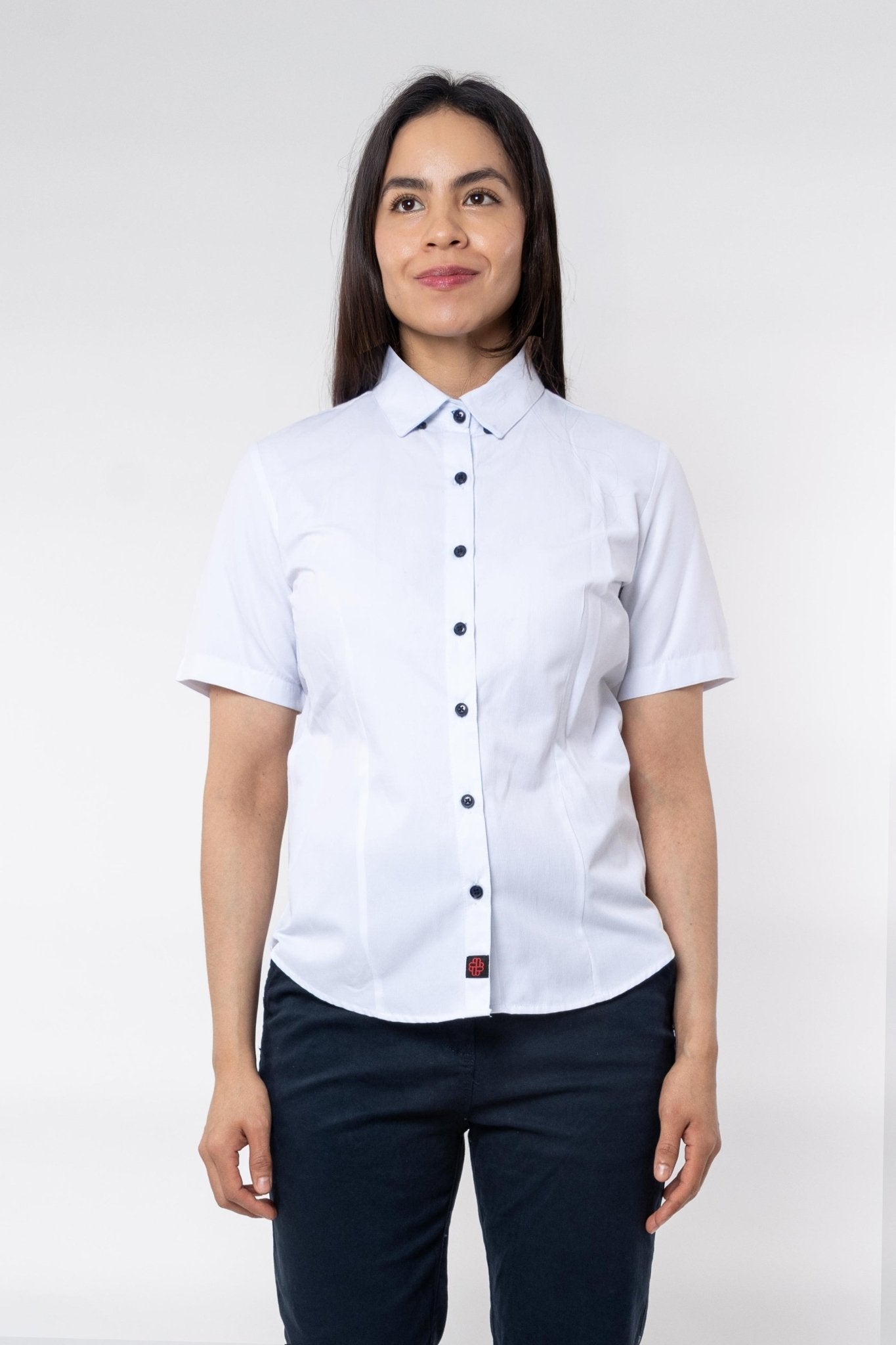 CAMISA FORMAL SLIM FIT MANGA CORTA BIRMINGHAM MUJER #Color_Blanco