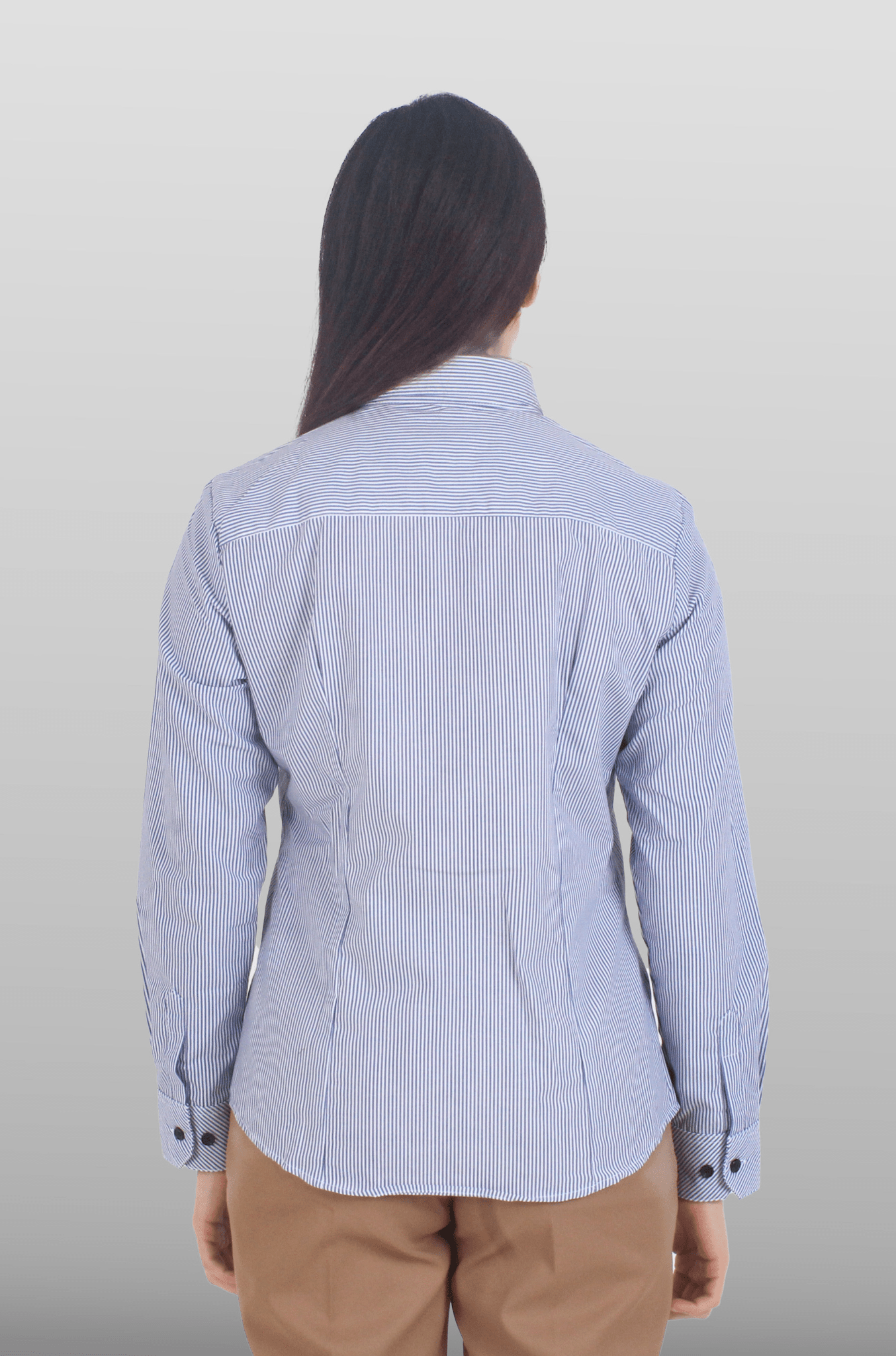 CAMISA DE RAYAS EJECUTIVA MÚNICH MUJER #Color_Azul