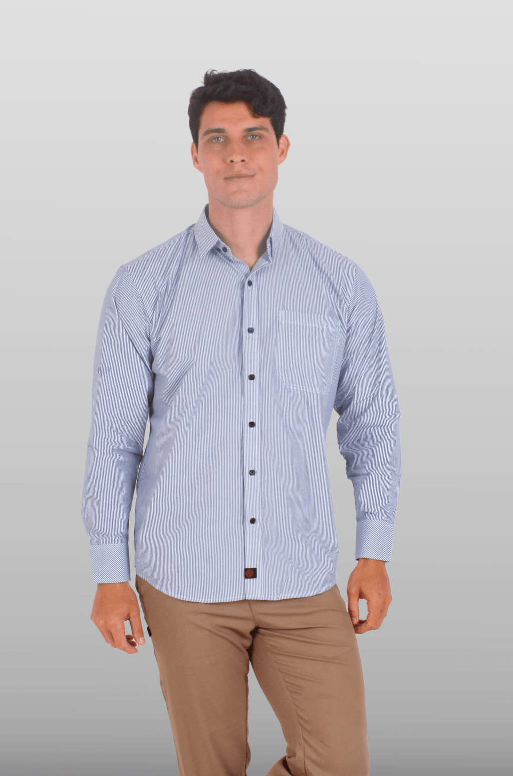 CAMISA DE RAYAS EJECUTIVA MÚNICH HOMBRE #Color_Azul