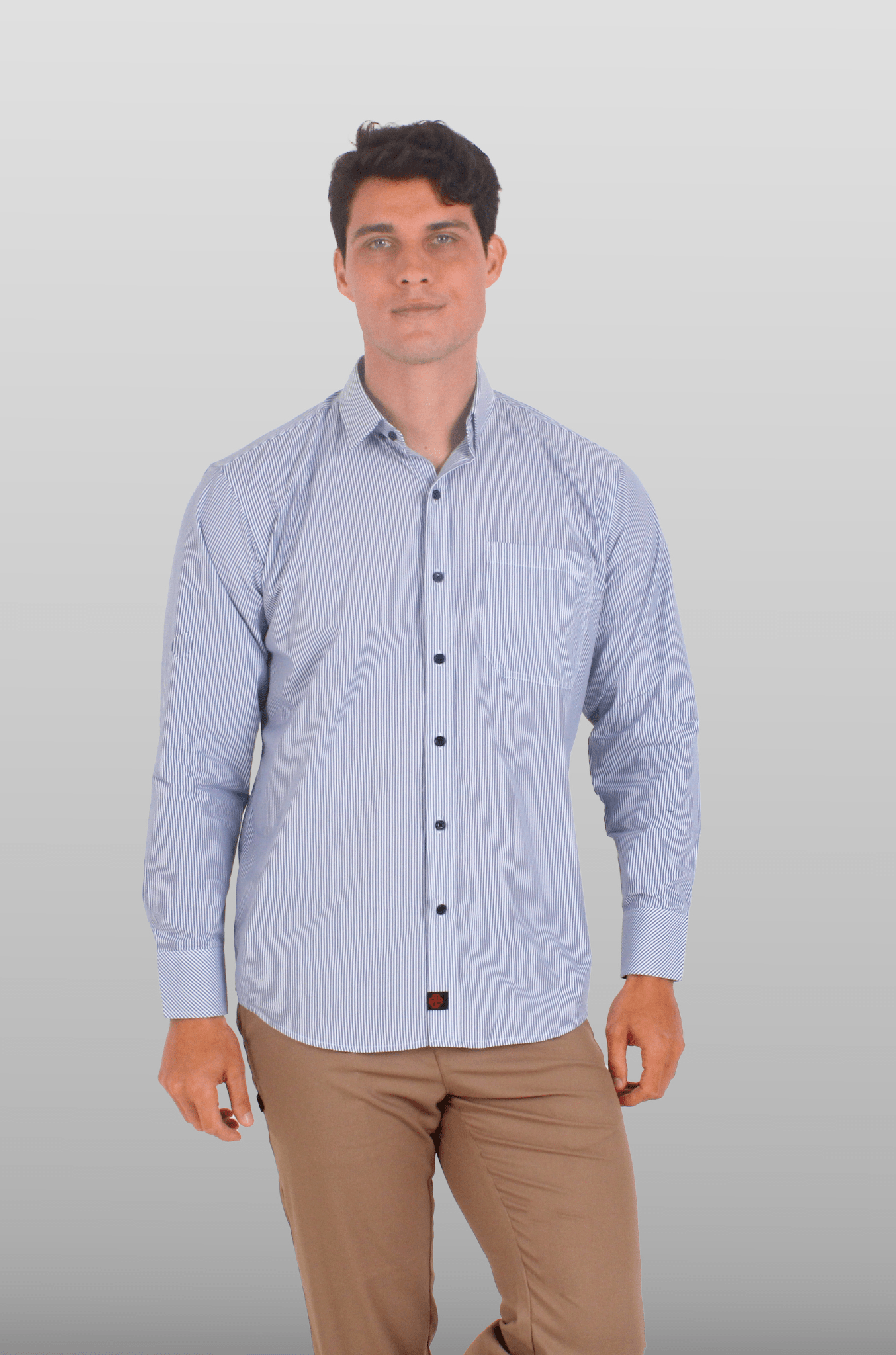 CAMISA DE RAYAS EJECUTIVA MÚNICH HOMBRE #Color_Azul