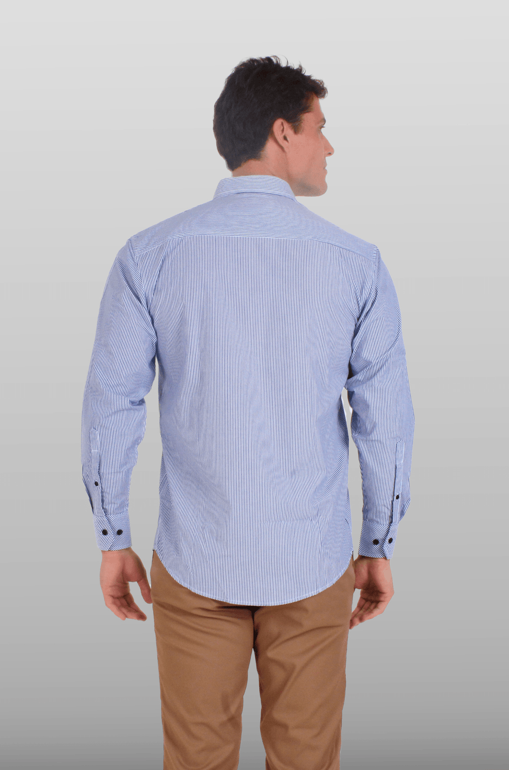 CAMISA DE RAYAS EJECUTIVA MÚNICH HOMBRE #Color_Azul