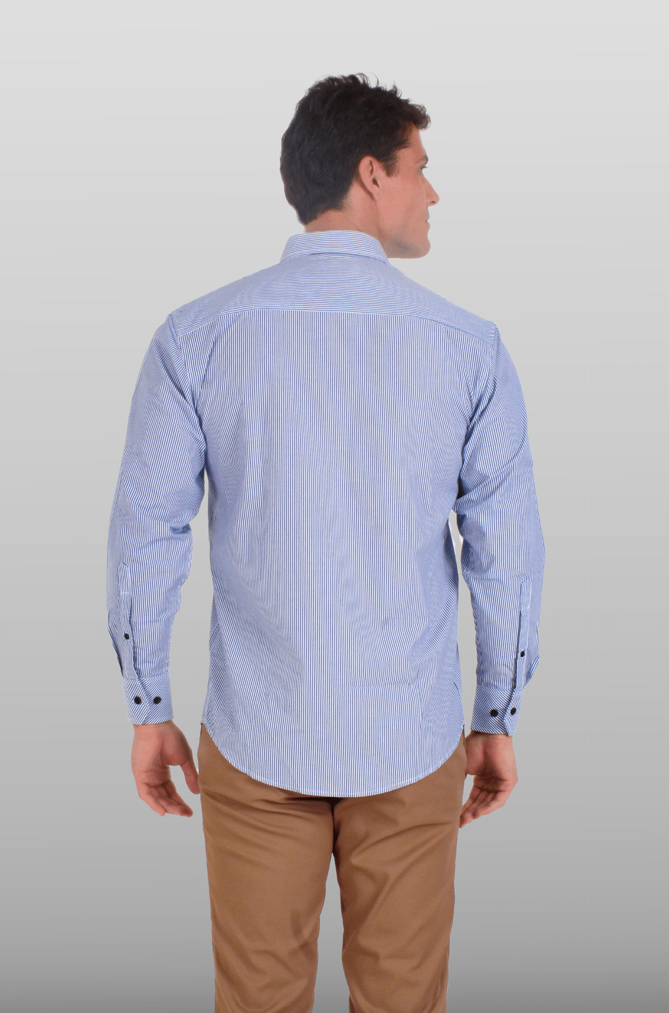 CAMISA DE RAYAS EJECUTIVA MÚNICH HOMBRE #Color_Azul