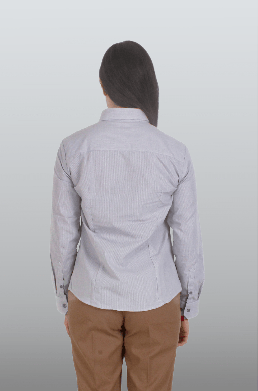 CAMISA EJECUTIVA DE CUADROS MUJER TURÍN #Color_Gris