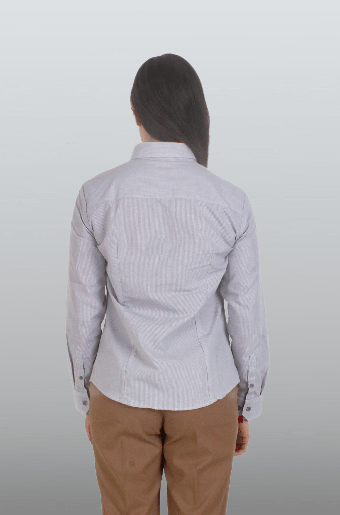 CAMISA EJECUTIVA DE CUADROS MUJER TURÍN #Color_Gris