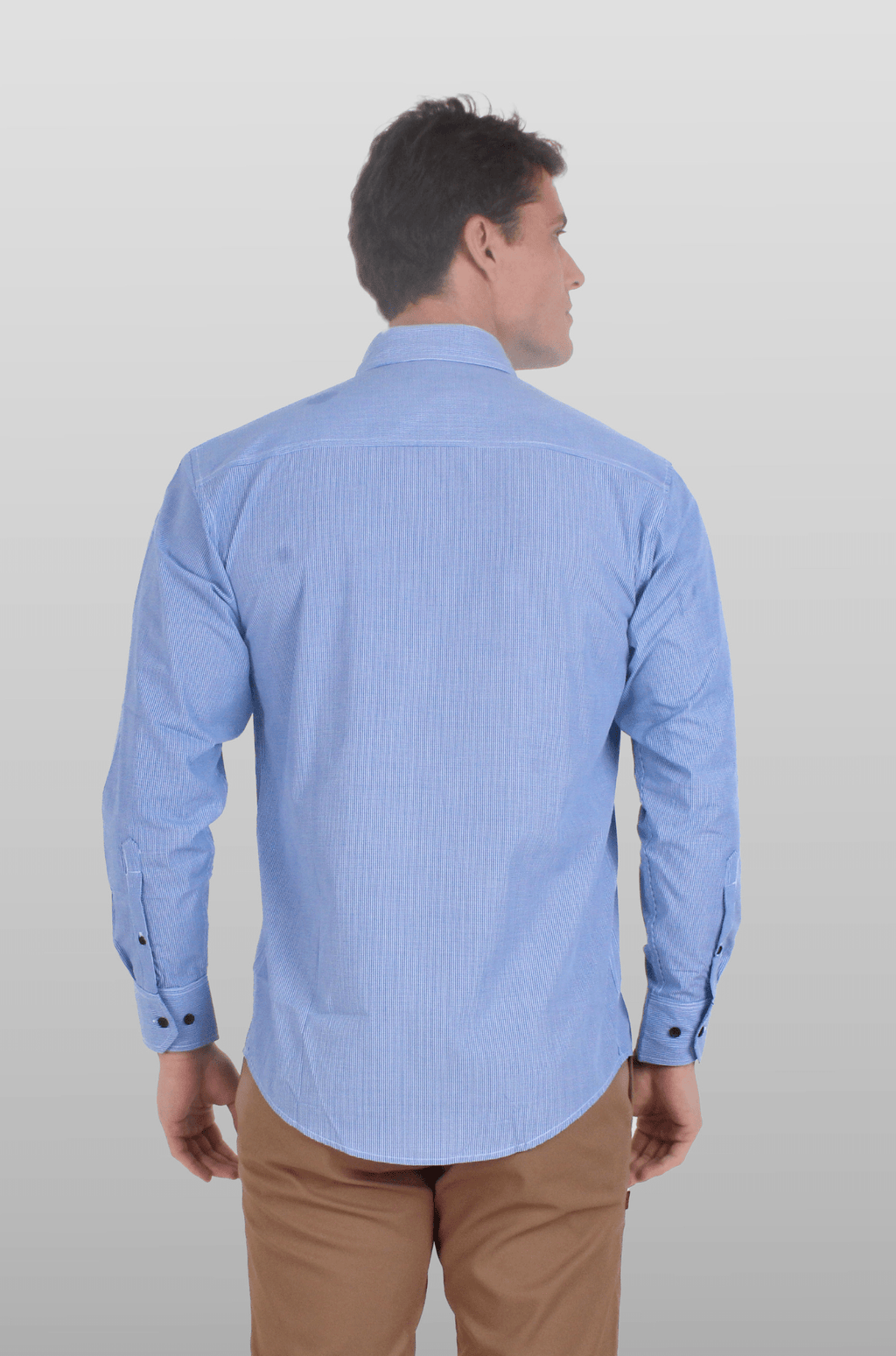 CAMISA EJECUTIVA DE CUADROS HOMBRE TURÍN #Color_Azul