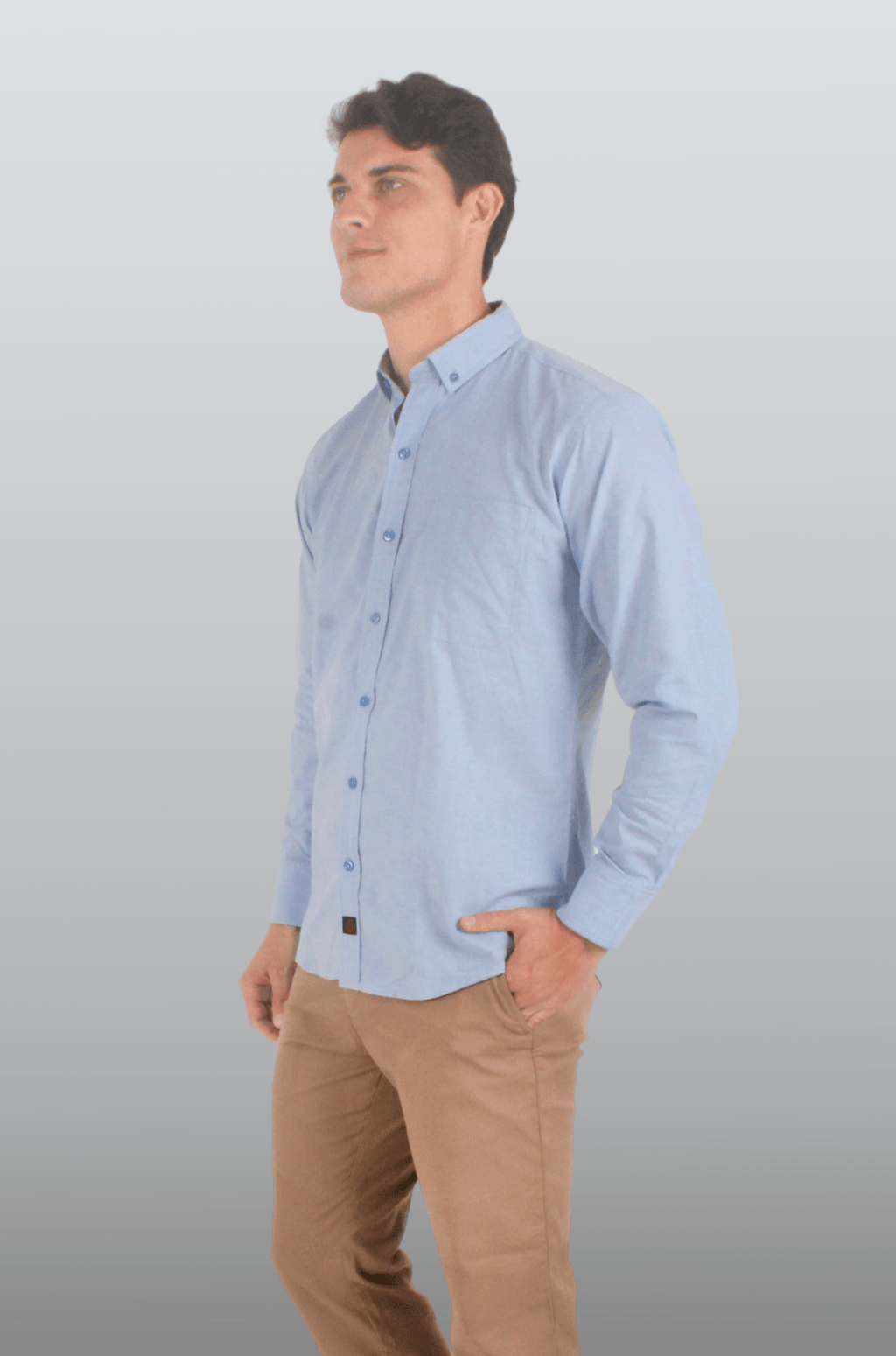 CAMISA FORMAL MANGA LARGA LEÓN HOMBRE #Color_Azul