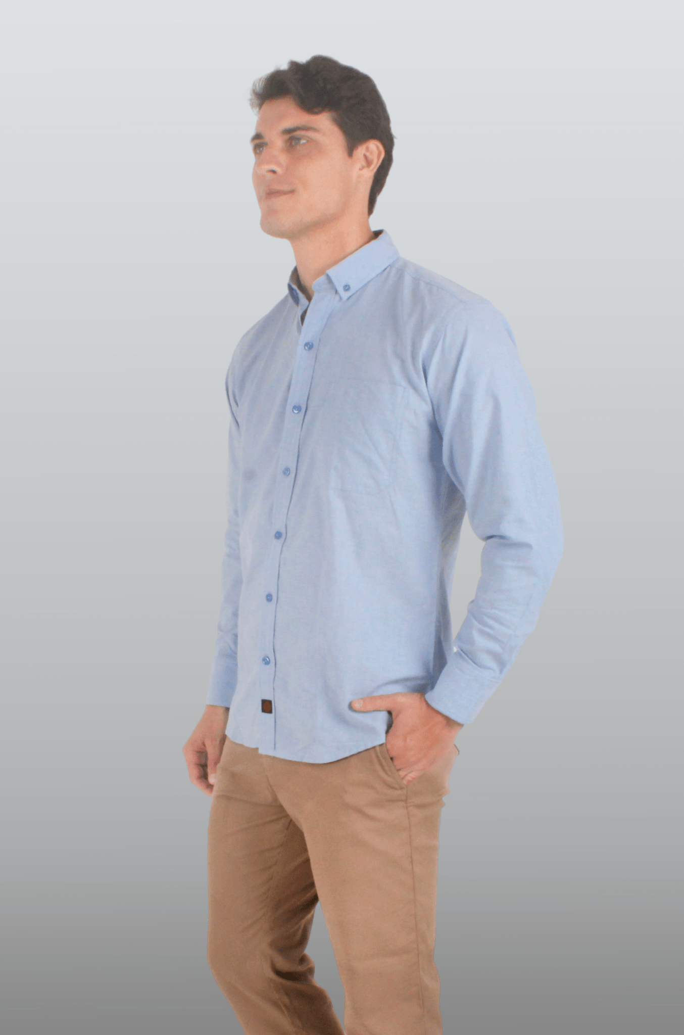 CAMISA FORMAL MANGA LARGA LEÓN HOMBRE #Color_Azul