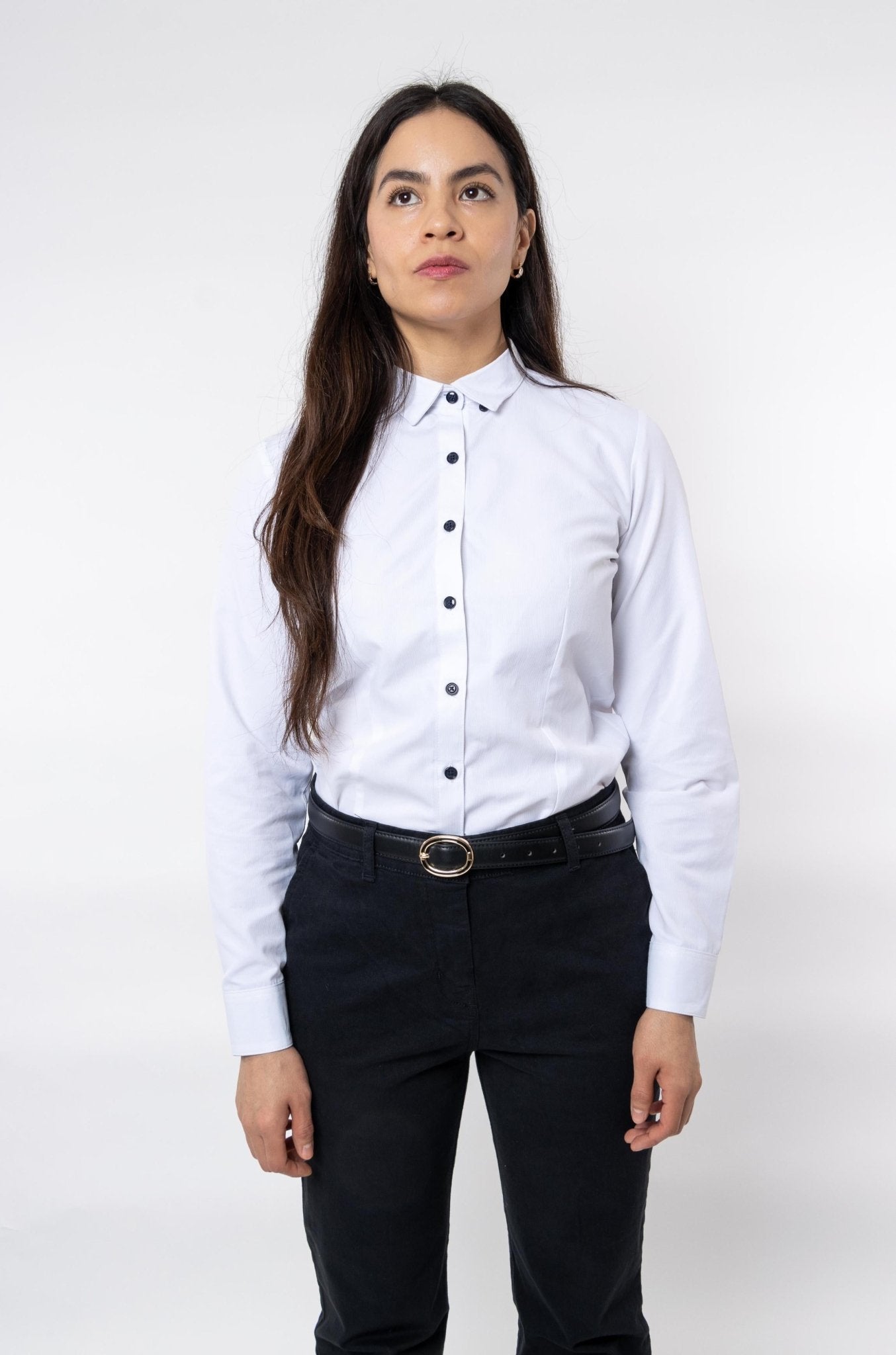 CAMISA FORMAL SLIM FIT MANGA LARGA BIRMINGHAM MUJER #Color_Blanco