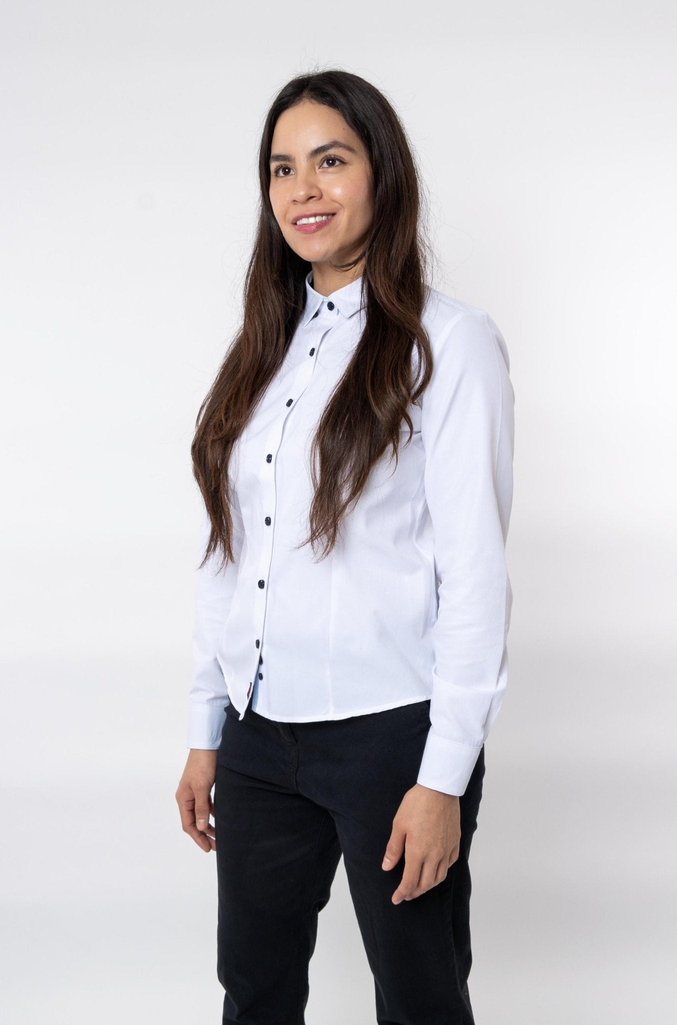 CAMISA FORMAL SLIM FIT MANGA LARGA BIRMINGHAM MUJER #Color_Blanco