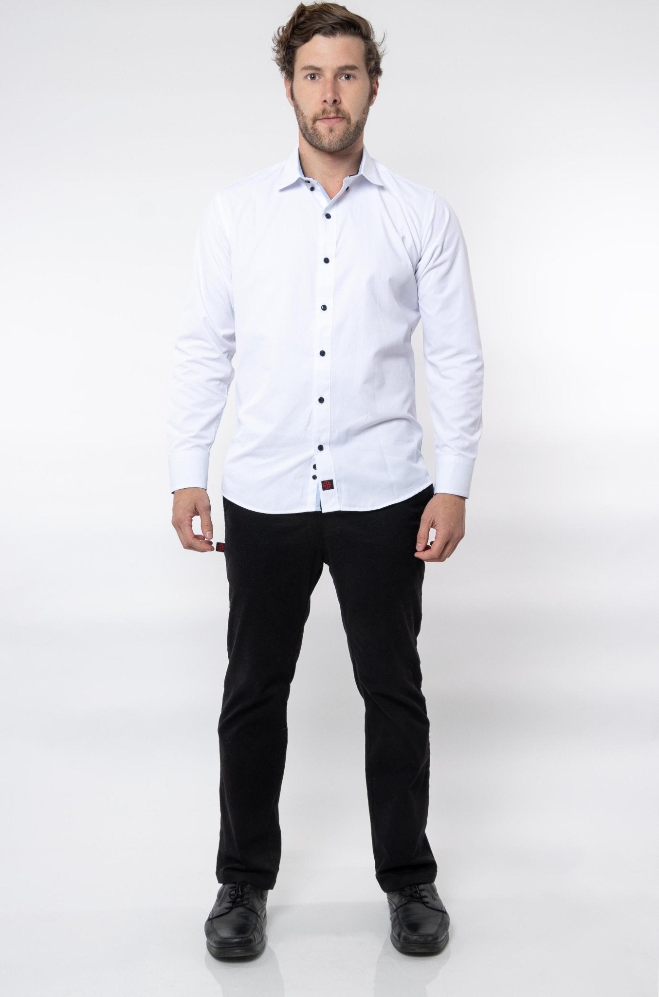 CAMISA FORMAL SLIM FIT MANGA LARGA BIRMINGHAM HOMBRE #Color_Blanco