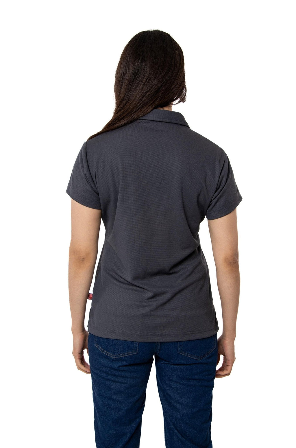 PLAYERA TIPO POLO DRY FIT PAMPLONA MUJER SUSTENTABLE #Color_Gris