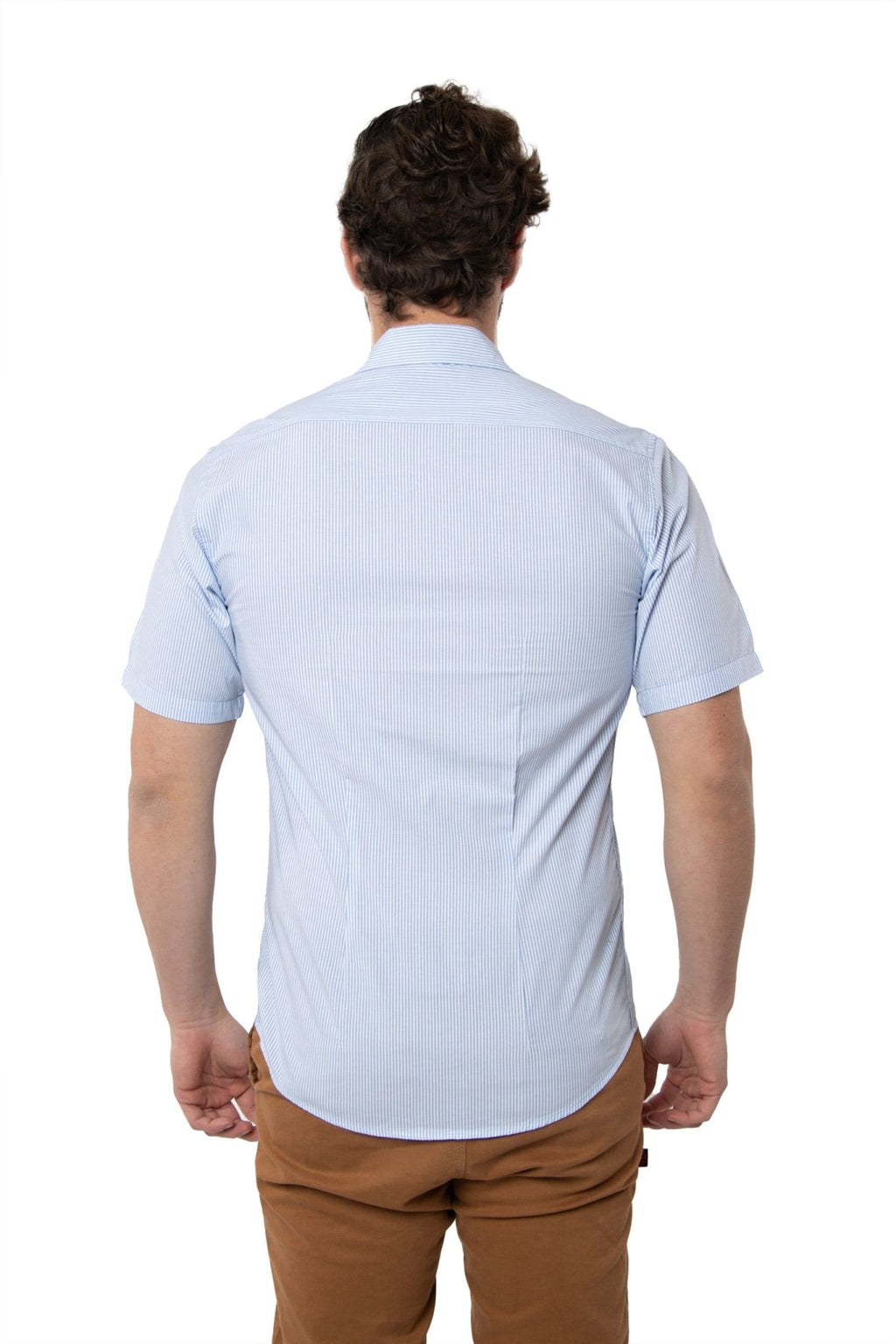CAMISA FORMAL SLIM FIT MANGA CORTA MÚNICH HOMBRE #Color_Blanco / Azul