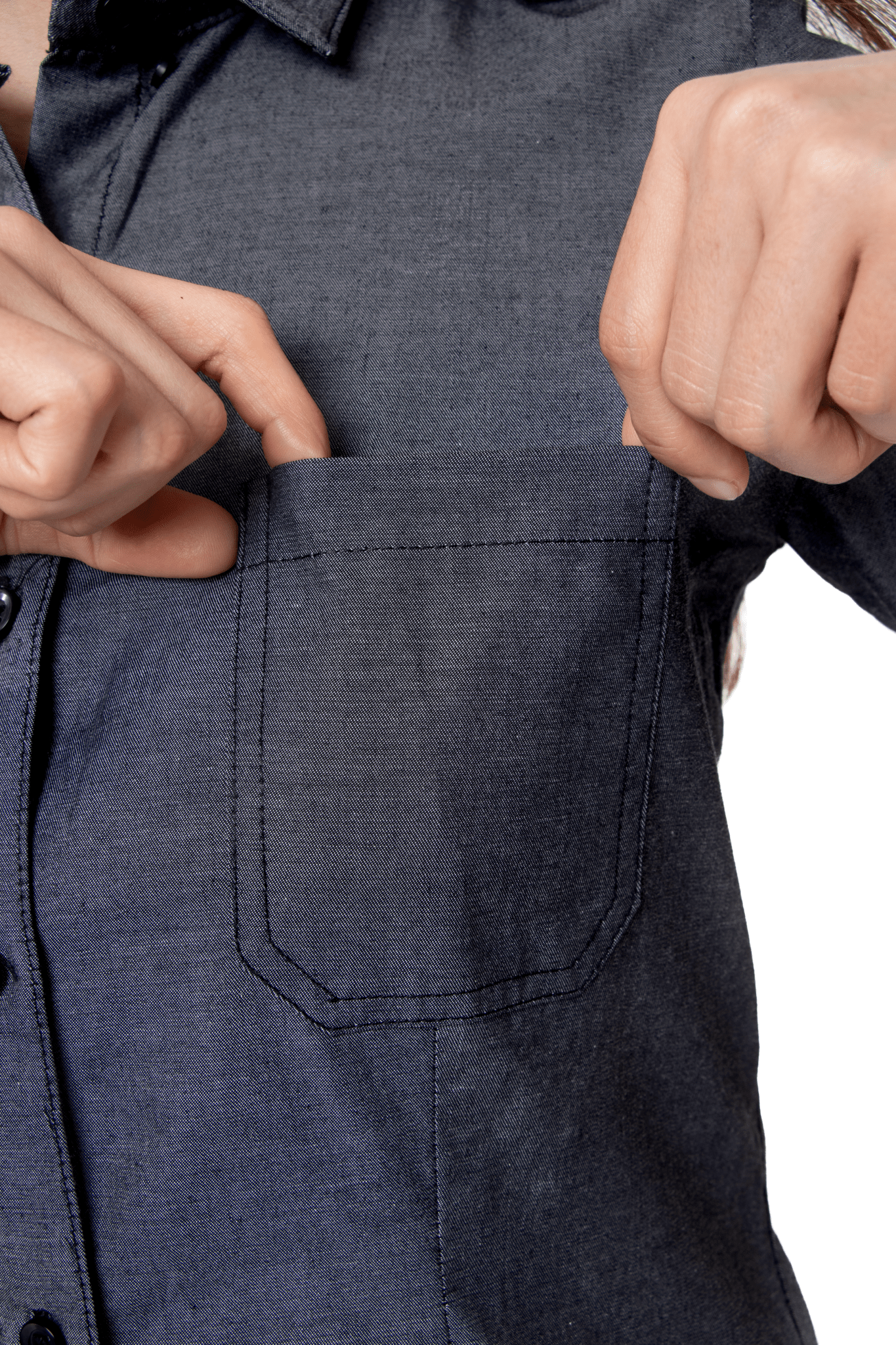 CAMISA CASUAL SLIM FIT MANGA CORTA HAMBURGO MUJER #Color_Gris