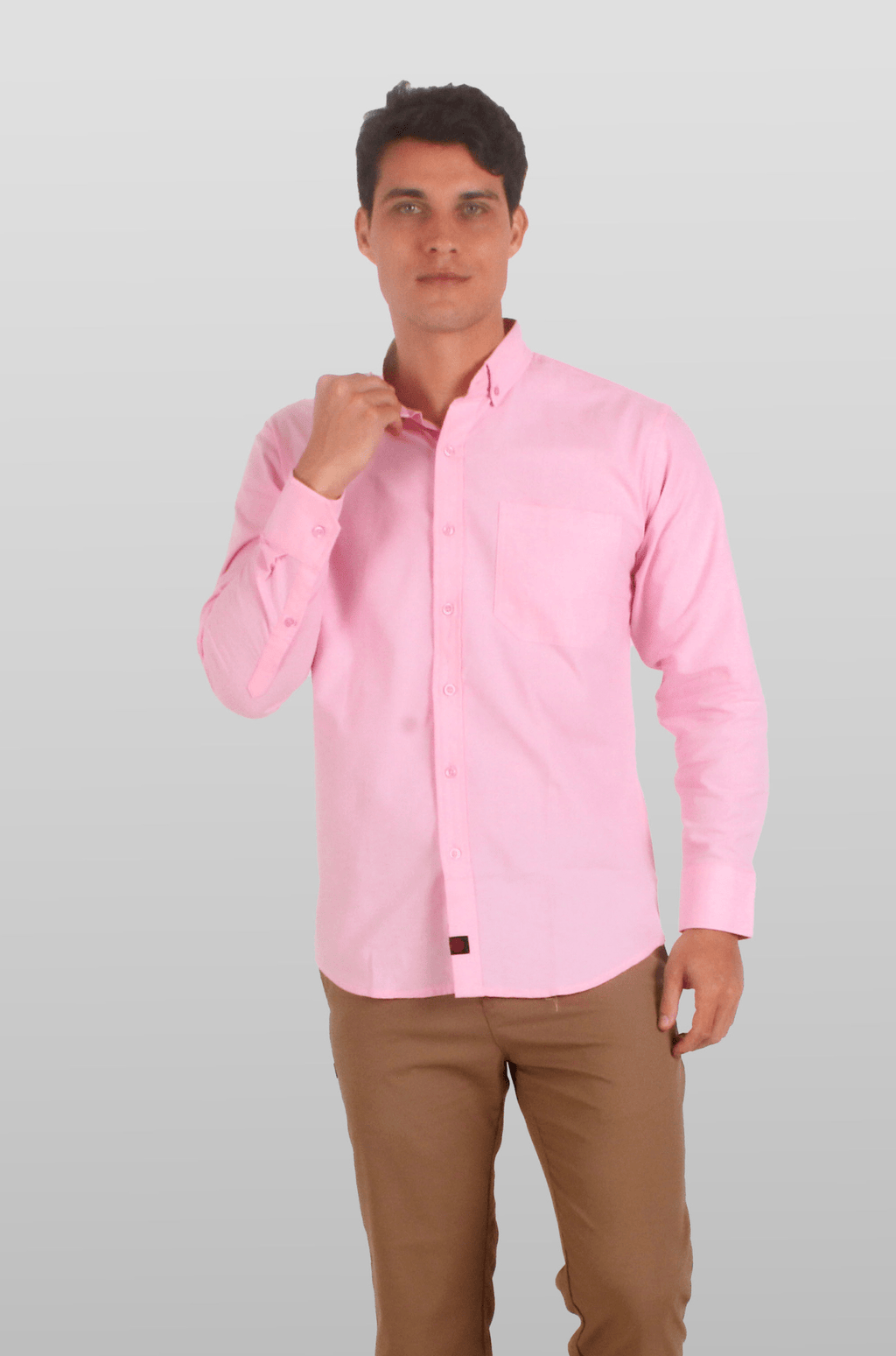 CAMISA FORMAL MANGA LARGA LEÓN HOMBRE #Color_Rosa