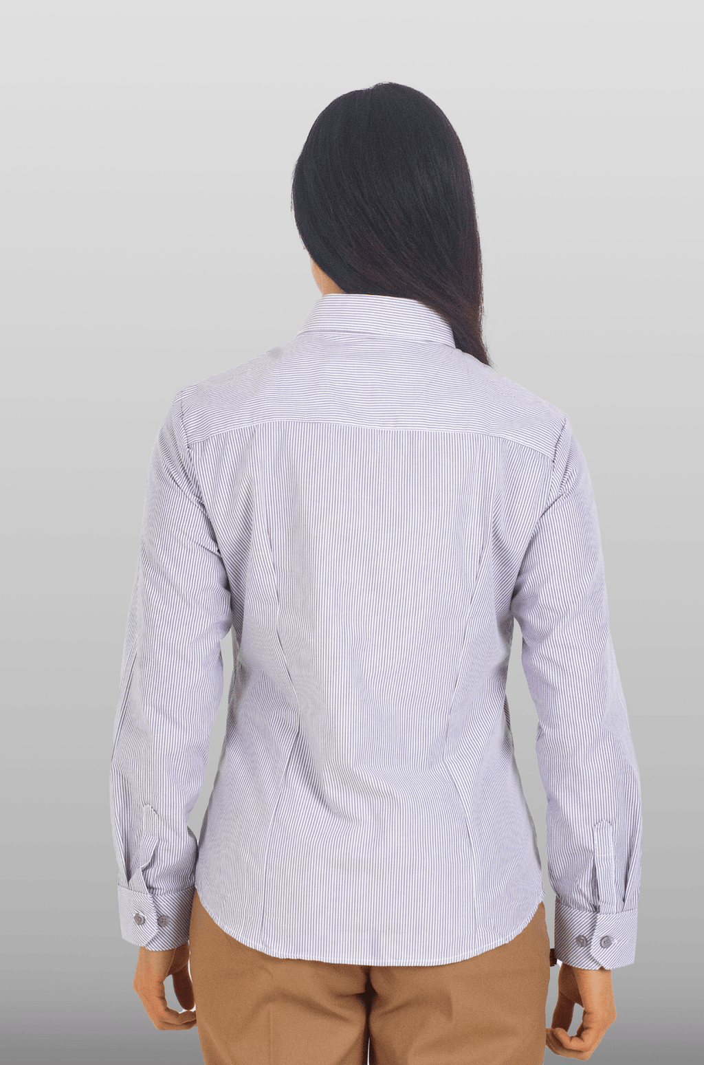 CAMISA DE RAYAS EJECUTIVA MÚNICH MUJER #Color_Gris