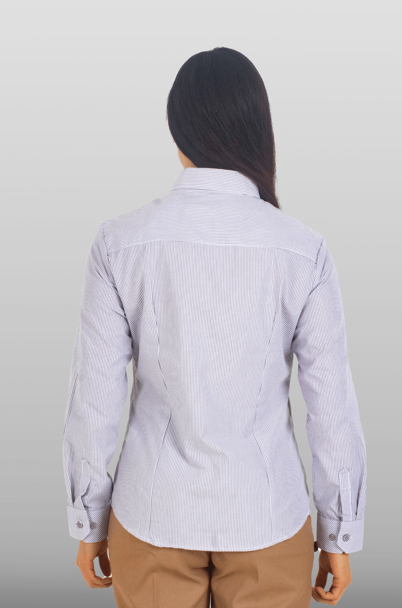 CAMISA DE RAYAS EJECUTIVA MÚNICH MUJER #Color_Gris