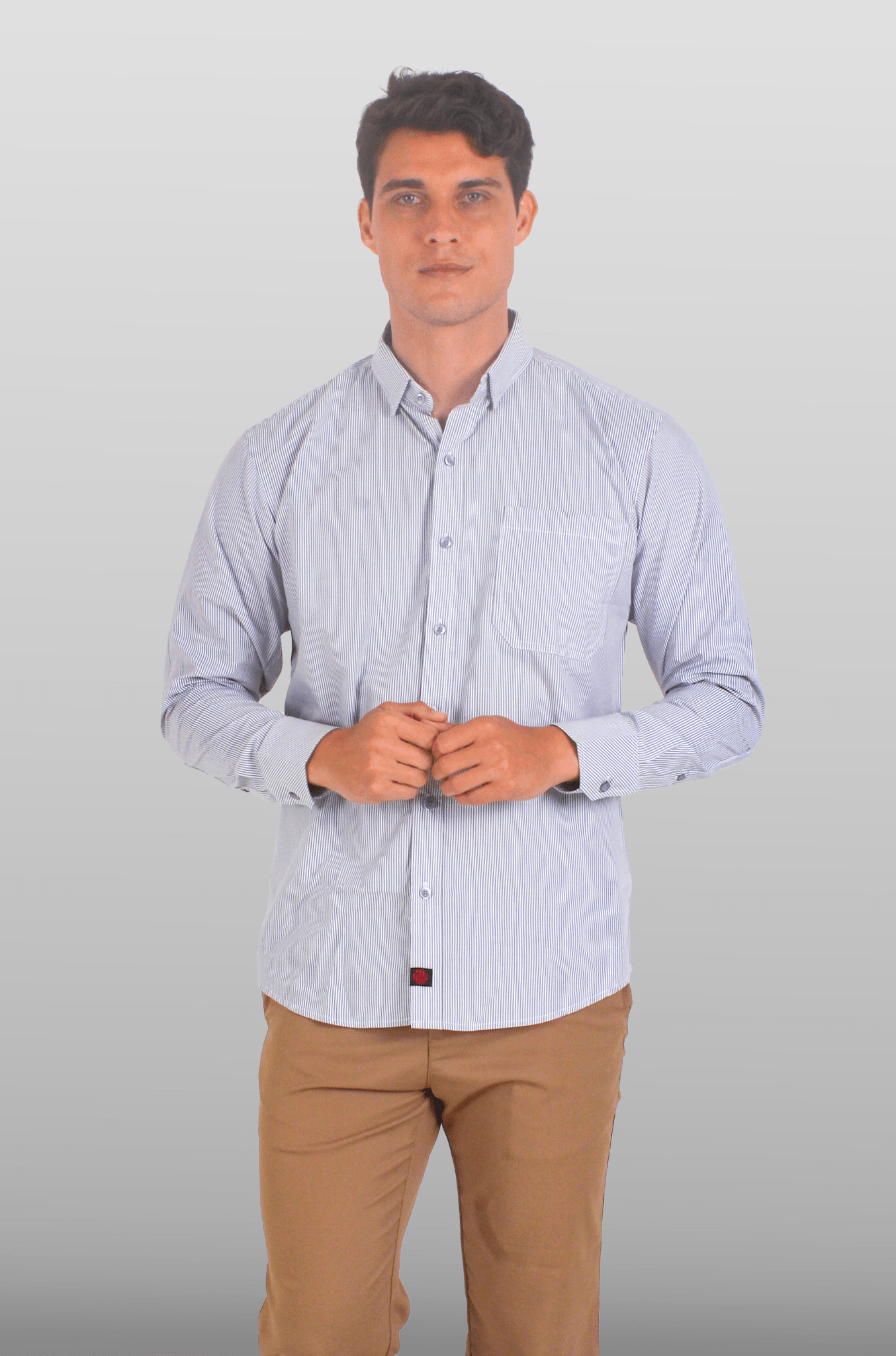 CAMISA DE RAYAS EJECUTIVA MÚNICH HOMBRE #Color_Gris