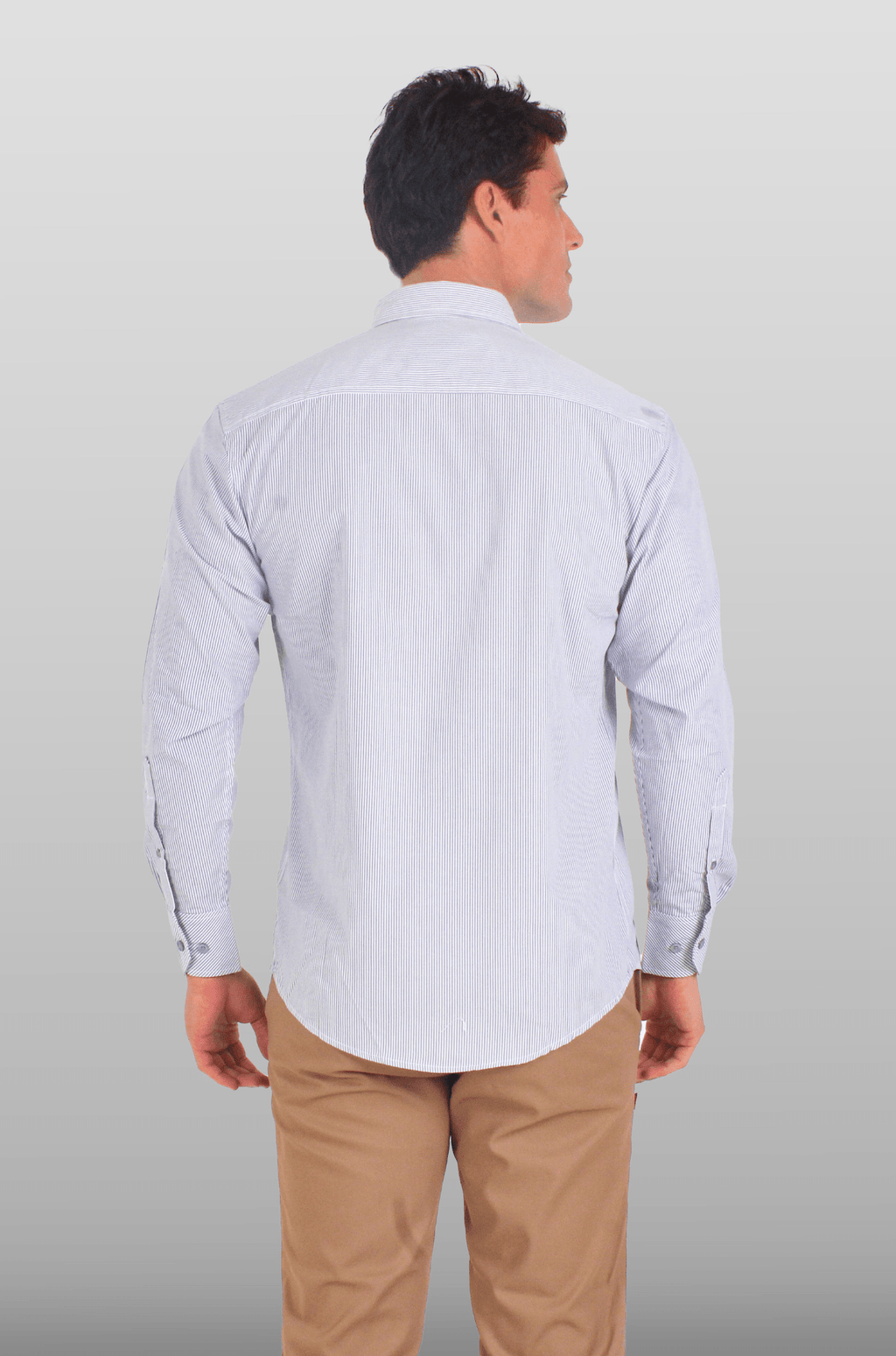 CAMISA DE RAYAS EJECUTIVA MÚNICH HOMBRE #Color_Gris