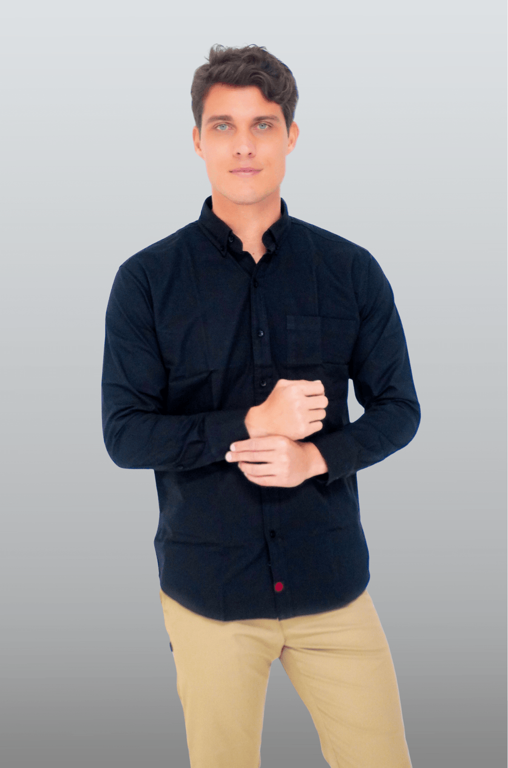 CAMISA FORMAL MANGA LARGA LEÓN HOMBRE #Color_Negro