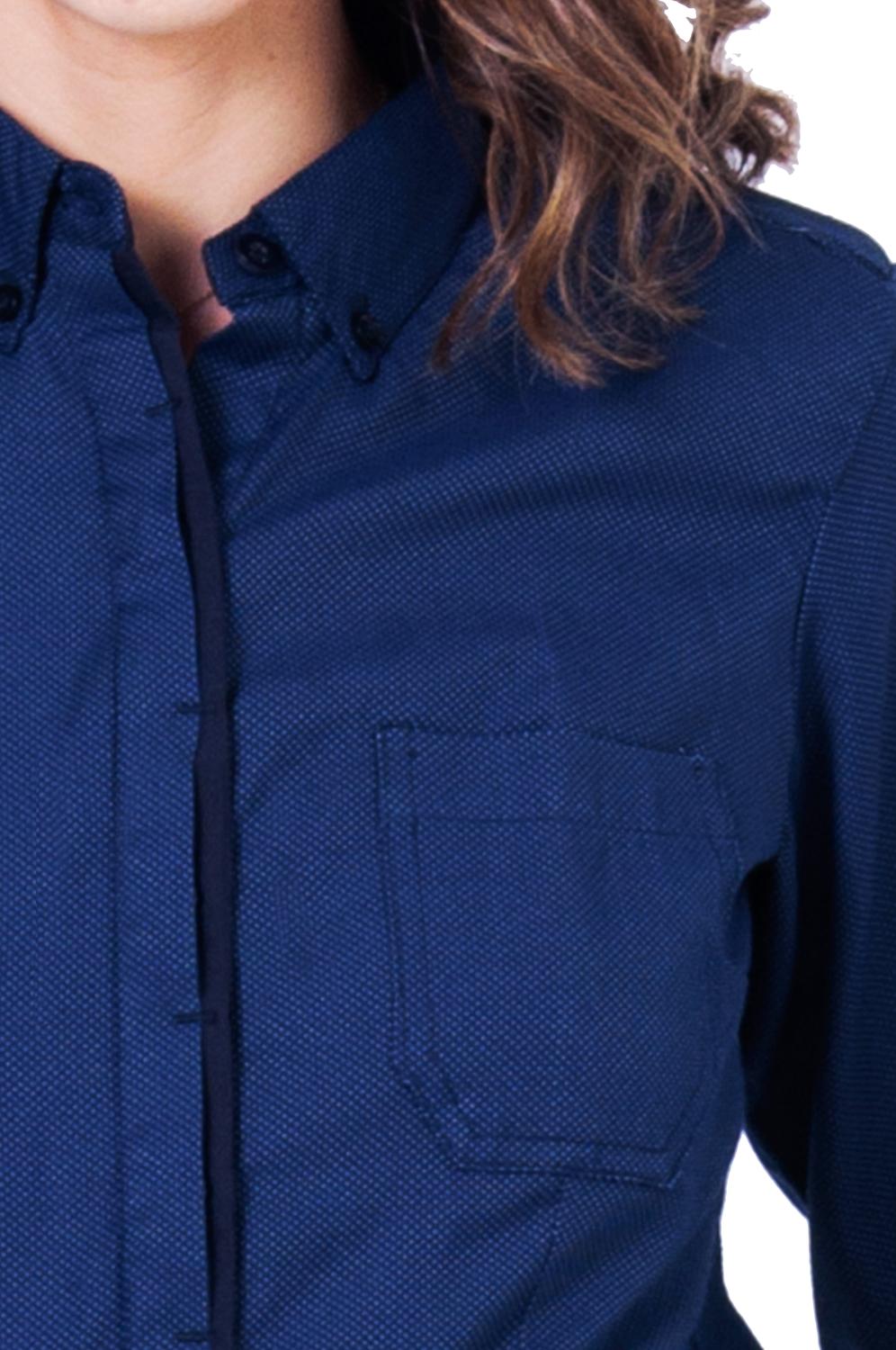CAMISA CASUAL SLIM FIT MANGA LARGA MONTREAL MUJER #Color_Azul Marino