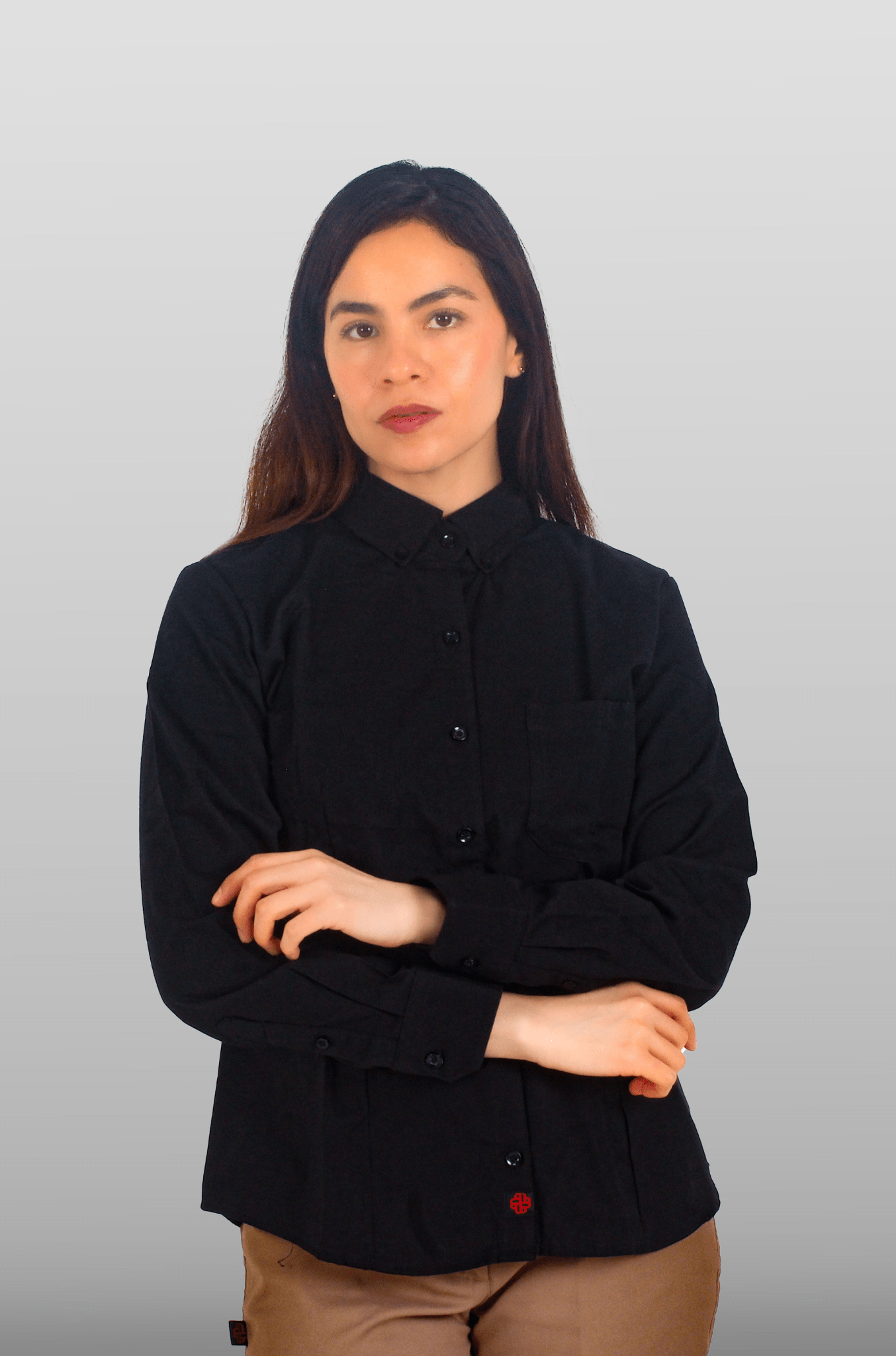 CAMISA EJECUTIVA LEÓN DAMA #Color_Negro