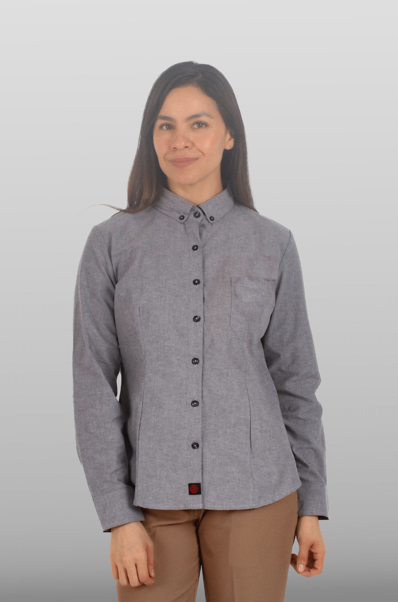 CAMISA EJECUTIVA LEÓN DAMA #Color_Gris