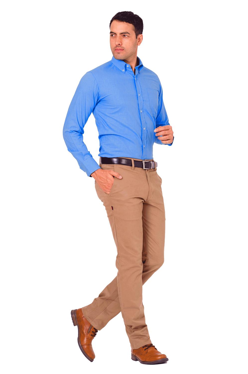 CAMISA CASUAL MANGA LARGA IBIZA #Color_Azul