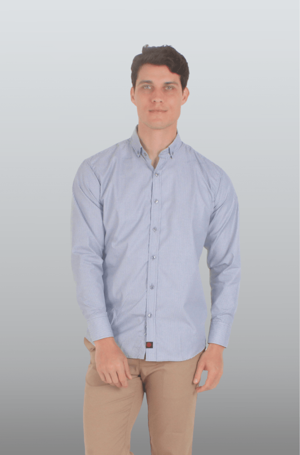 CAMISA DE RAYAS EJECUTIVA PORTO HOMBRE #Color_Gris