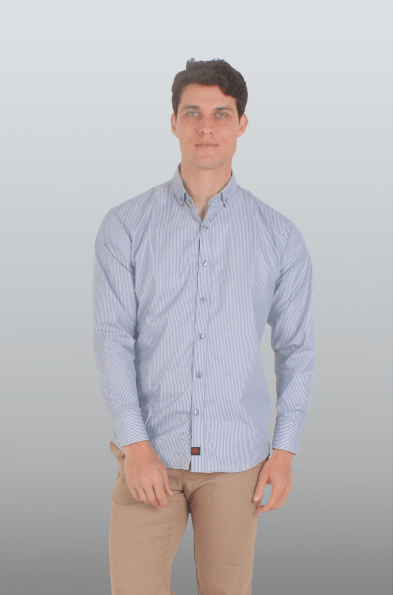 CAMISA DE RAYAS EJECUTIVA PORTO HOMBRE #Color_Gris