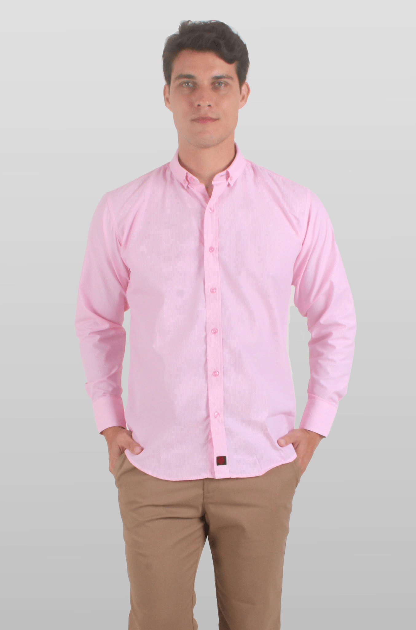 CAMISA EJECUTIVA DE CUADROS HOMBRE TURÍN #Color_Rosa