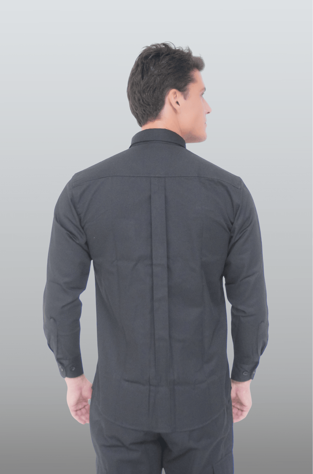 CAMISOLA CAIRO GABARDINA MANGA LARGA UNISEX #Color_Negro