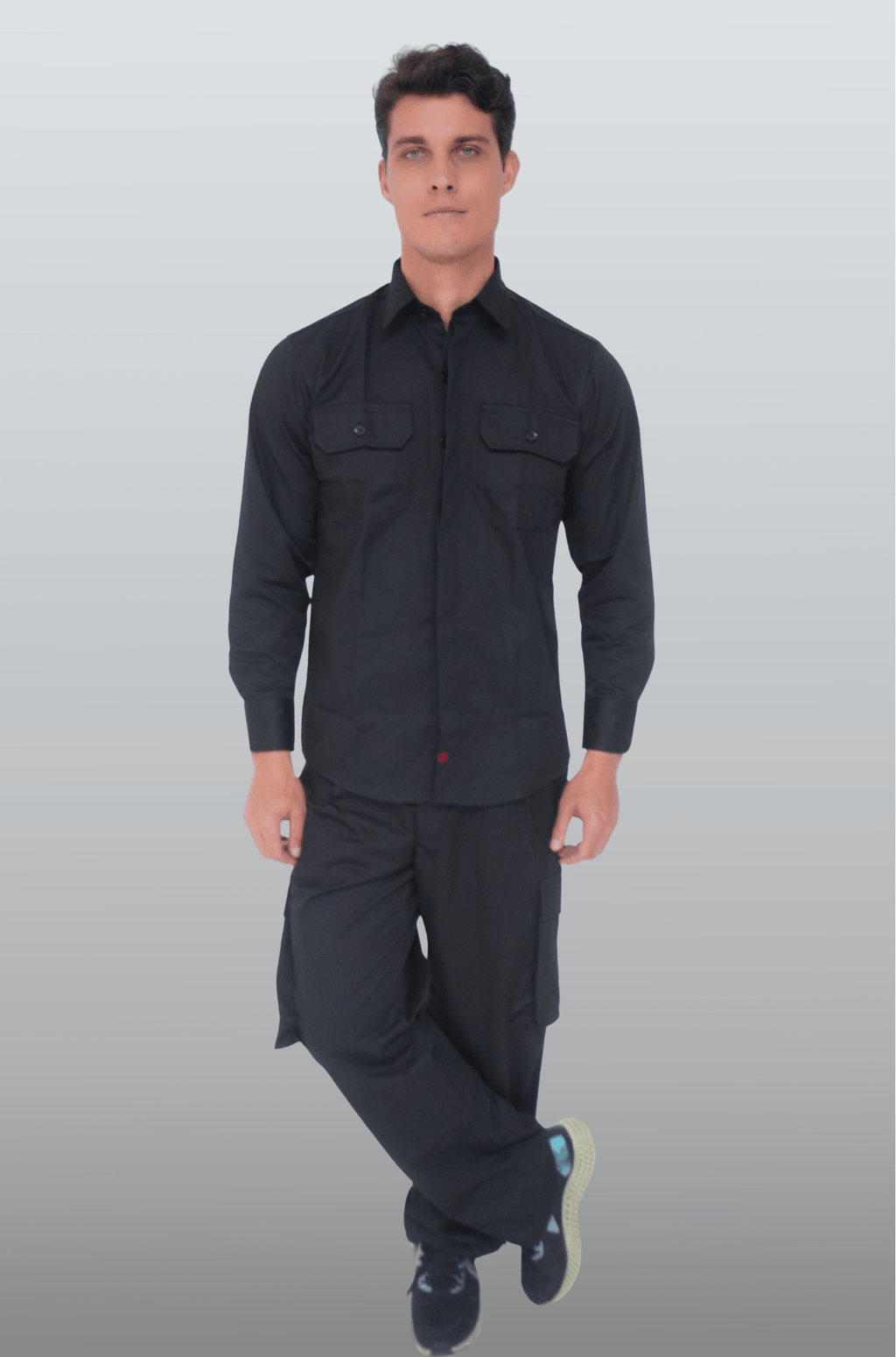 PANTALÓN INDUSTRIAL TIPO CARGO BANGKOK HOMBRE #Color_Negro