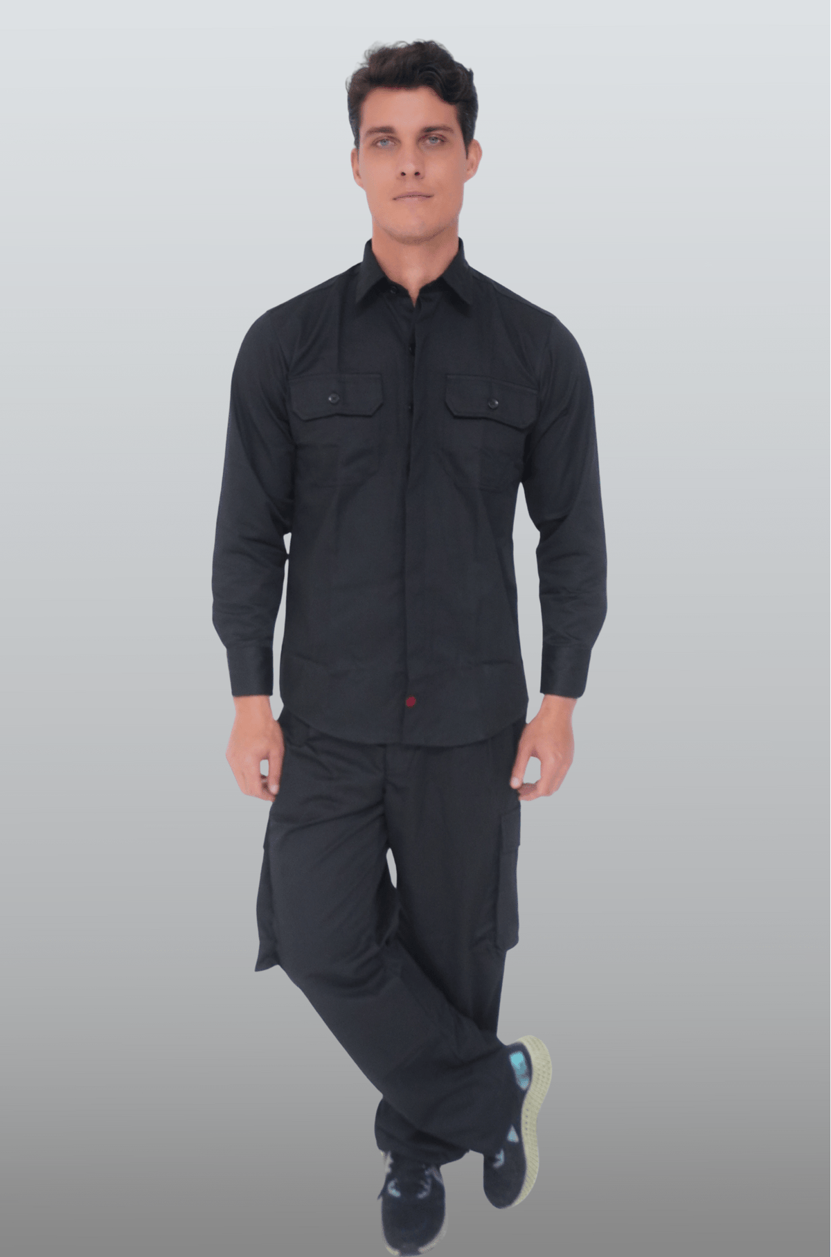 PANTALÓN INDUSTRIAL TIPO CARGO BANGKOK HOMBRE #Color_Negro