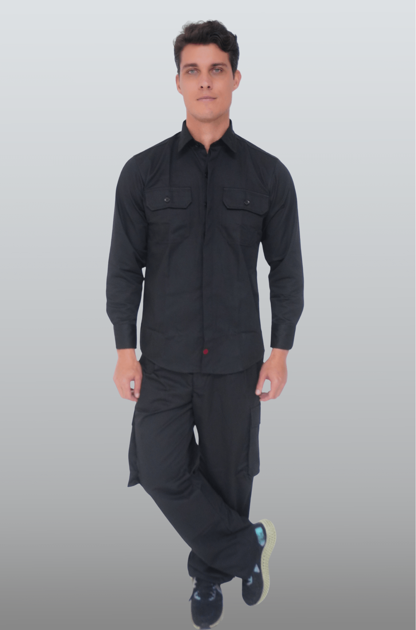 PANTALÓN INDUSTRIAL TIPO CARGO BANGKOK HOMBRE #Color_Negro