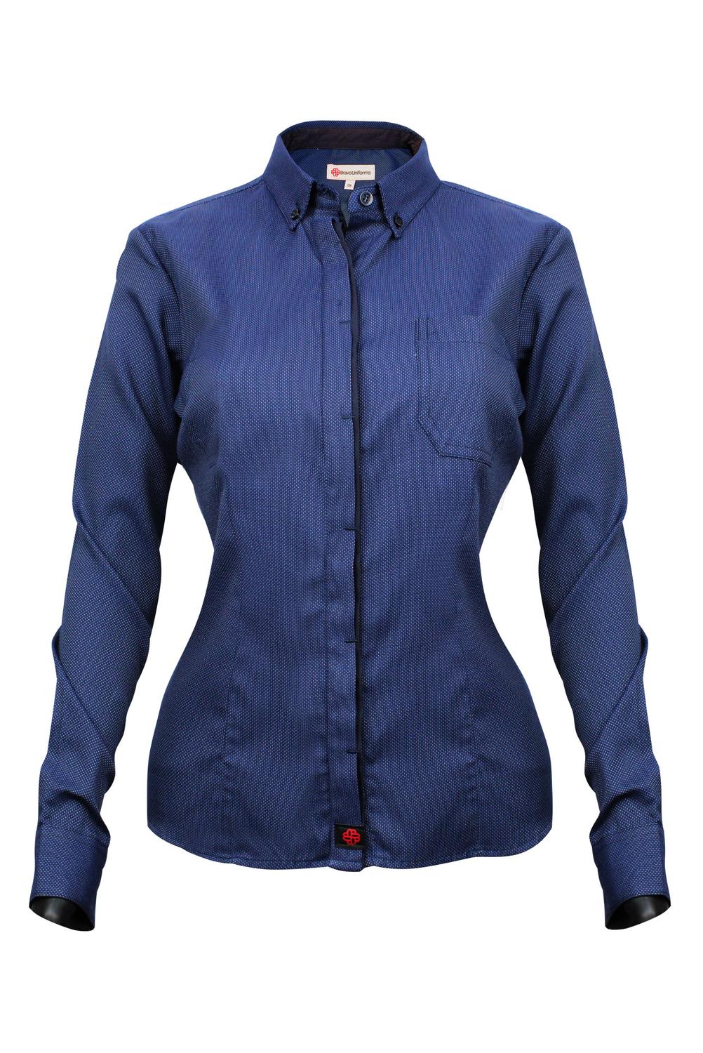 CAMISA CASUAL SLIM FIT MANGA LARGA MONTREAL MUJER #Color_Azul Marino