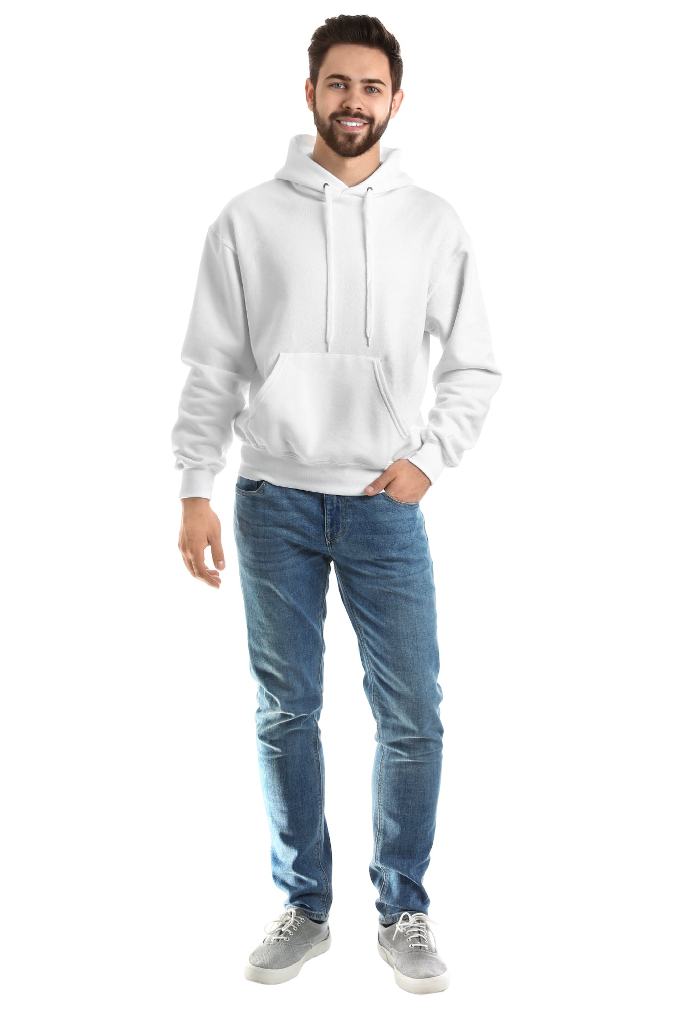 SUDADERA CON CAPUCHA AMBERES UNISEX #Color_Blanco