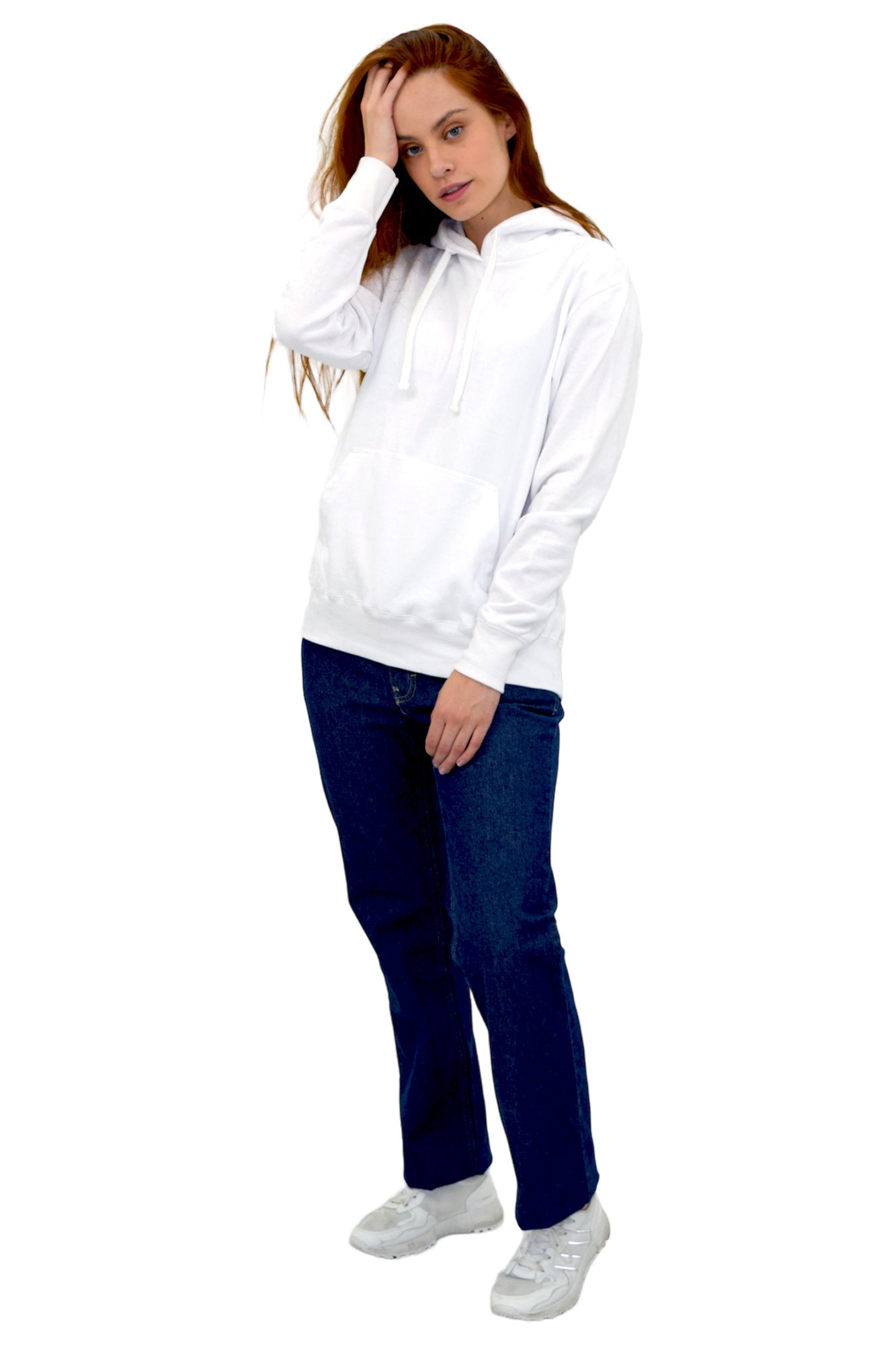SUDADERA CON CAPUCHA AMBERES UNISEX #Color_Blanco