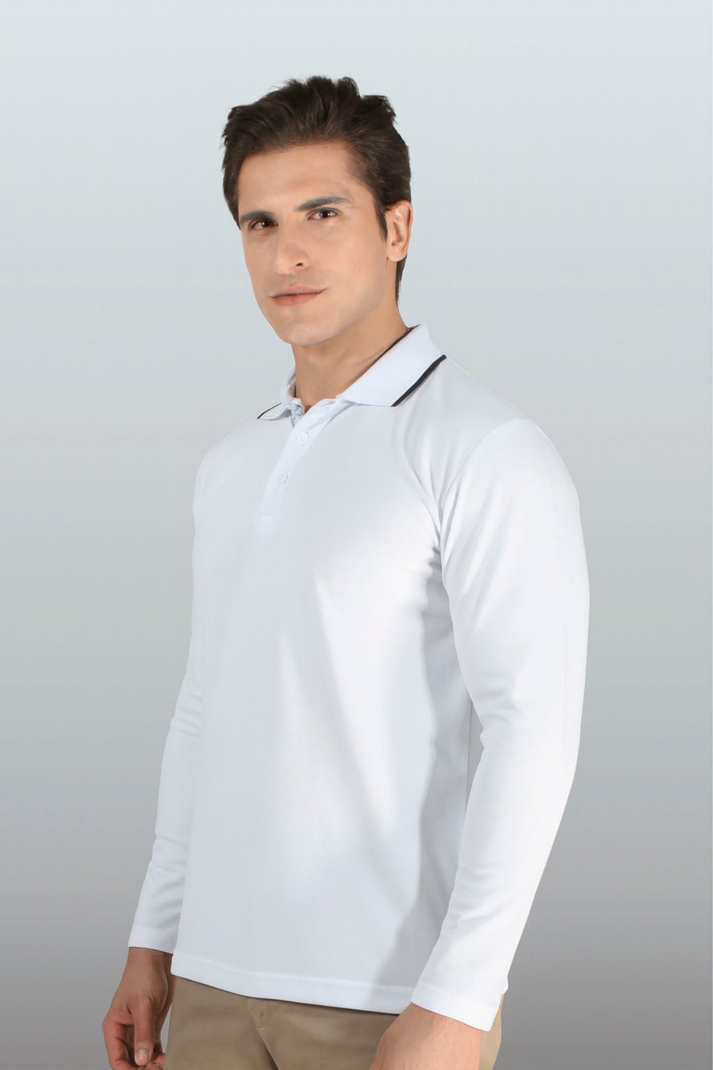 PLAYERA POLO DRY FIT ÁMSTERDAM MANGA LARGA HOMBRE #Color_Blanco