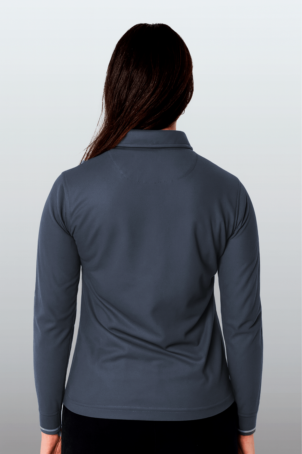 PLAYERA POLO HILO DE PET MANGA LARGA BILBAO MUJER #Color_Gris