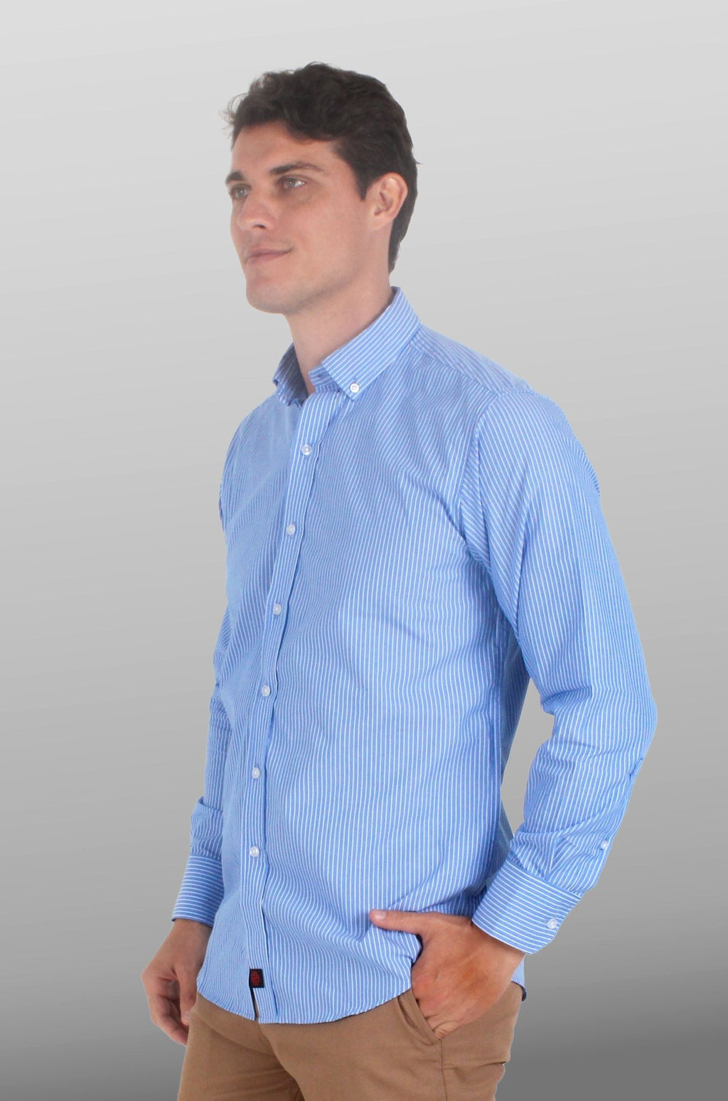 CAMISA DE RAYAS EJECUTIVA PORTO HOMBRE #Color_Azul