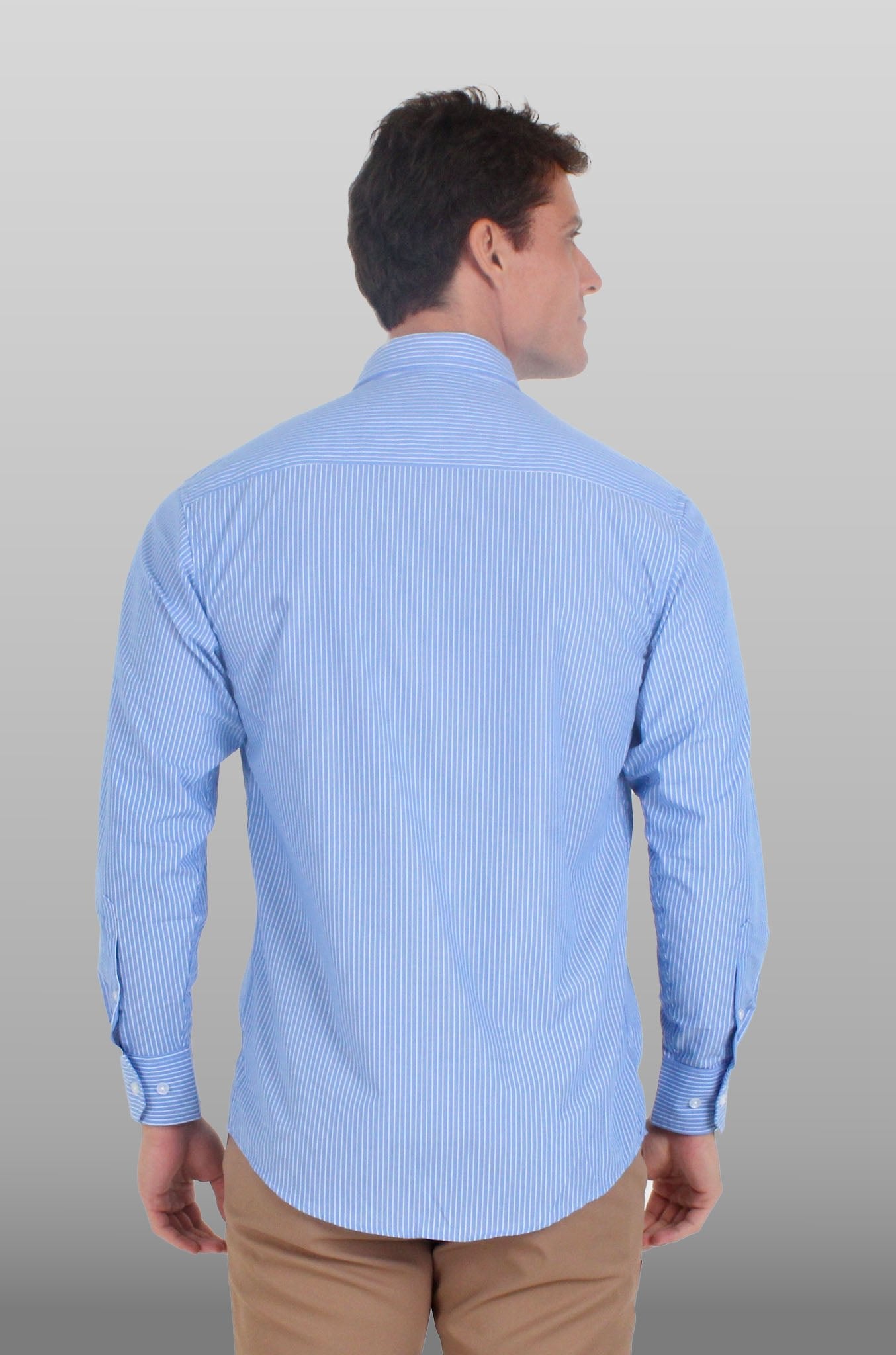 CAMISA DE RAYAS EJECUTIVA PORTO HOMBRE #Color_Azul