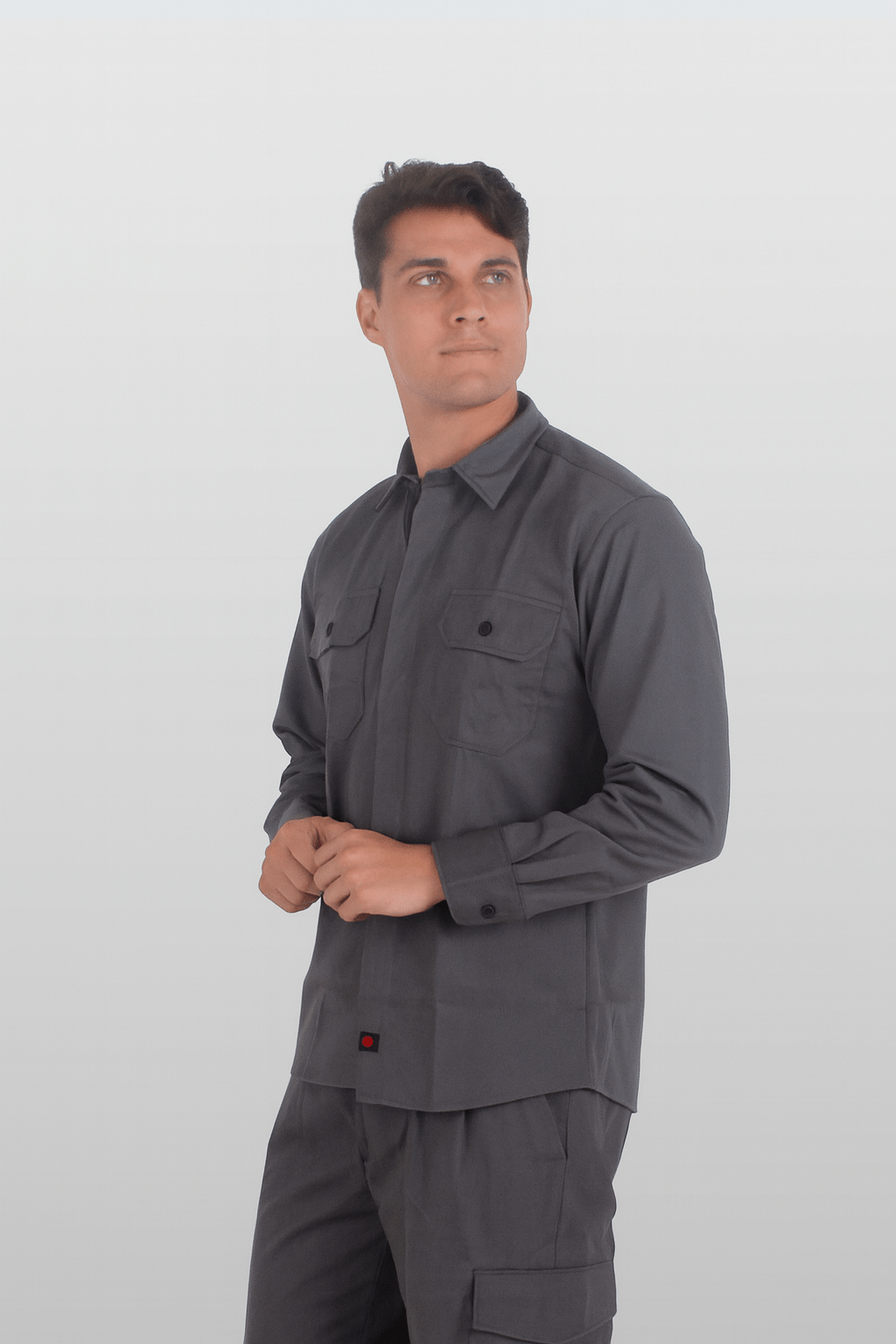 CAMISOLA CAIRO GABARDINA MANGA LARGA UNISEX #Color_Gris