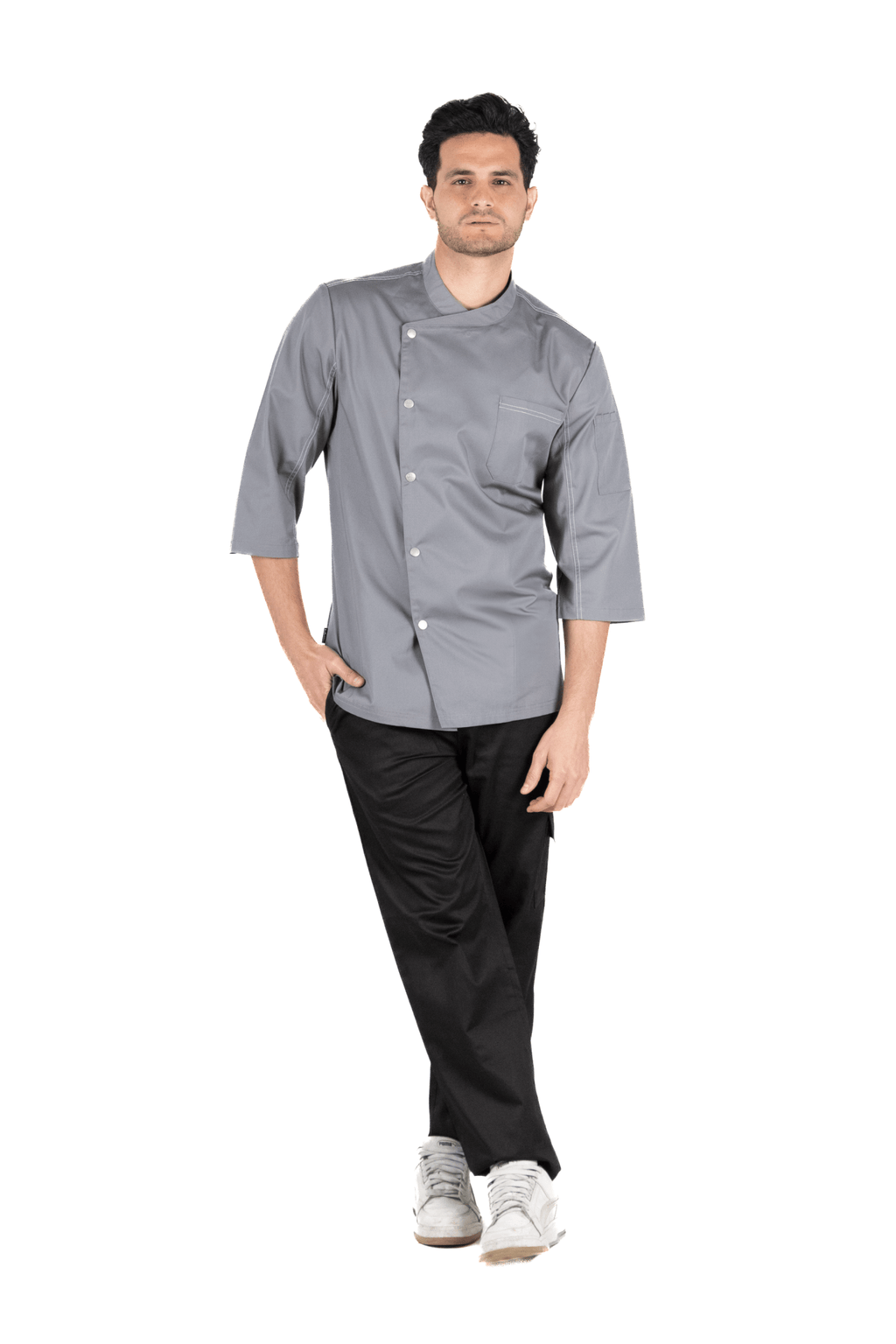 FILIPINA DE CHEF HOMBRE ZÚRICH MANGA 3/4
#Color_Gris