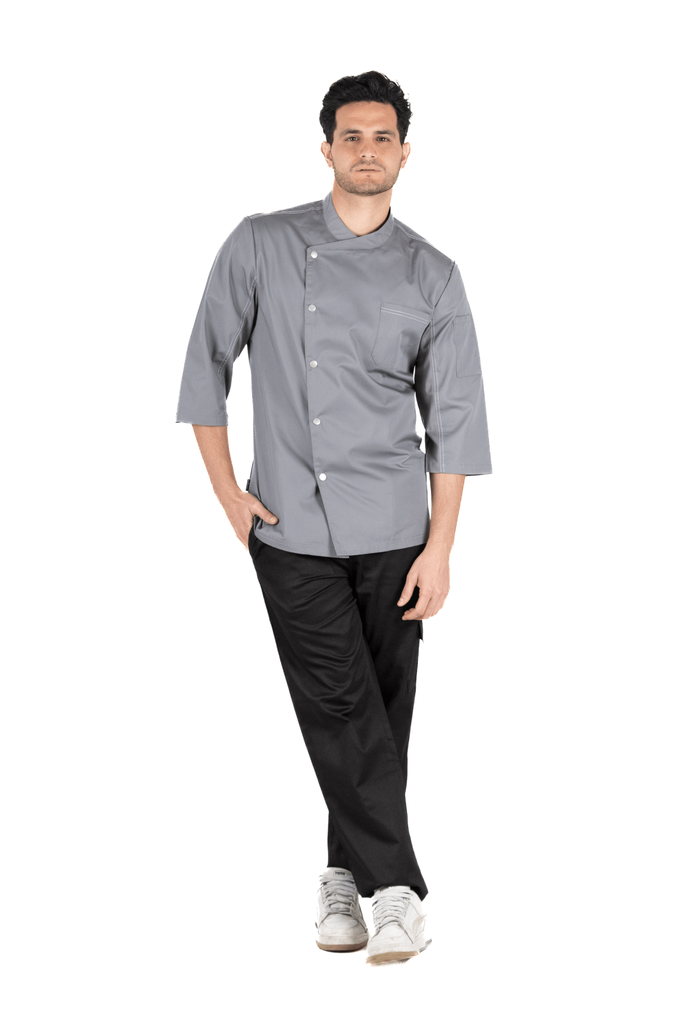FILIPINA DE CHEF HOMBRE ZÚRICH MANGA 3/4
#Color_Gris