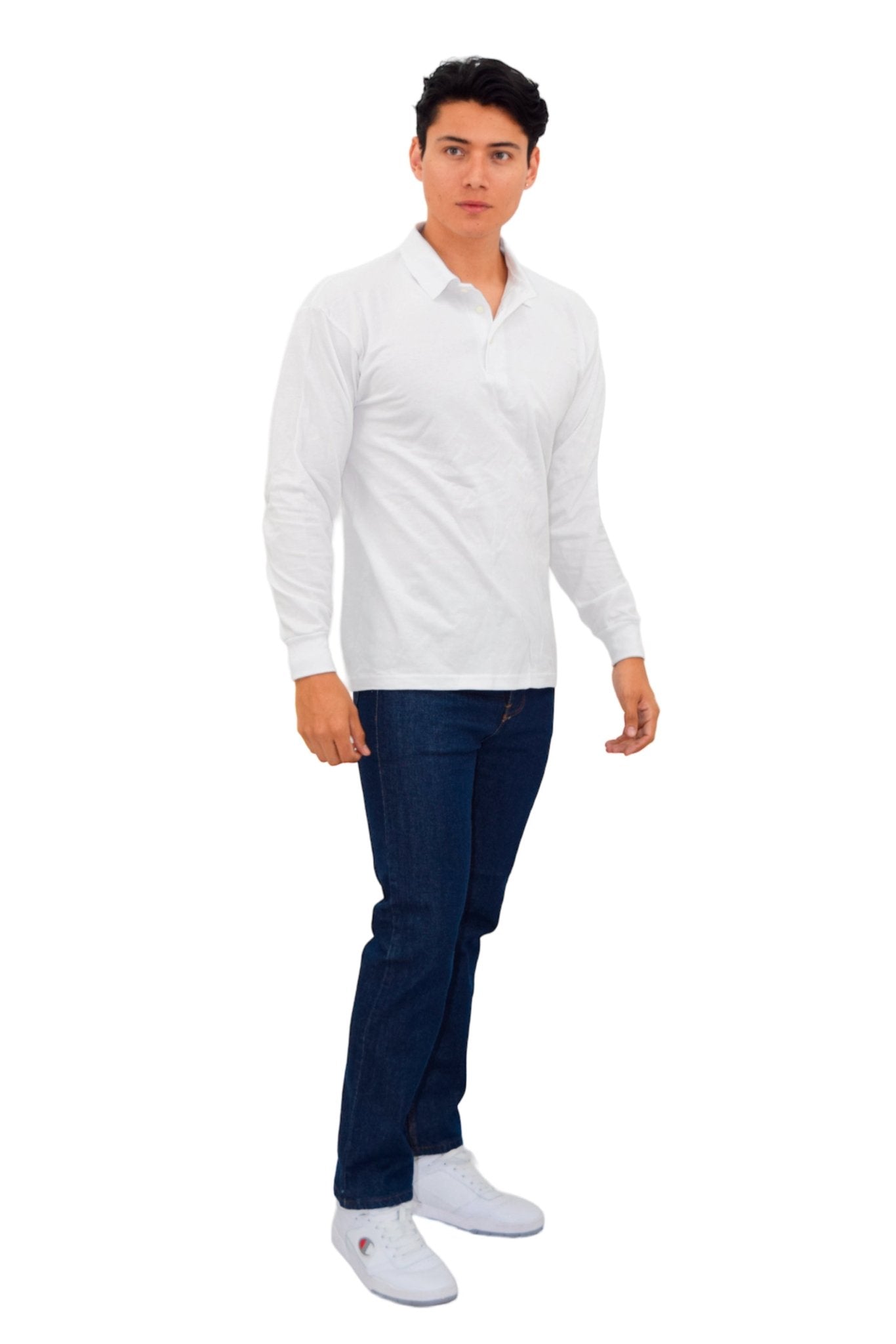 PLAYERA TIPO POLO MANGA LARGA ROMA UNISEX #Color_Blanco