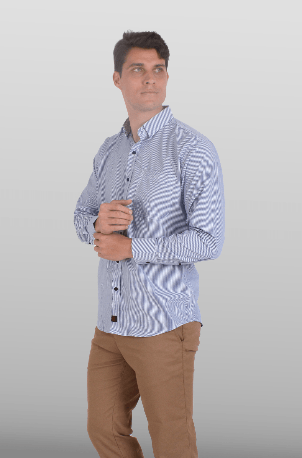 CAMISA DE RAYAS EJECUTIVA MÚNICH HOMBRE #Color_Azul