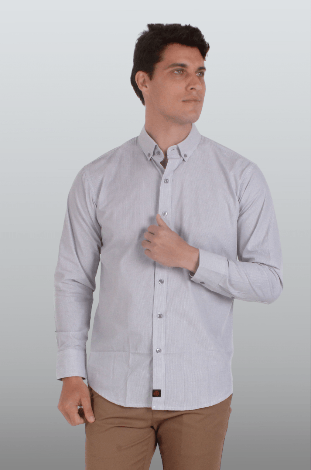 CAMISA EJECUTIVA DE CUADROS HOMBRE TURÍN #Color_Gris
